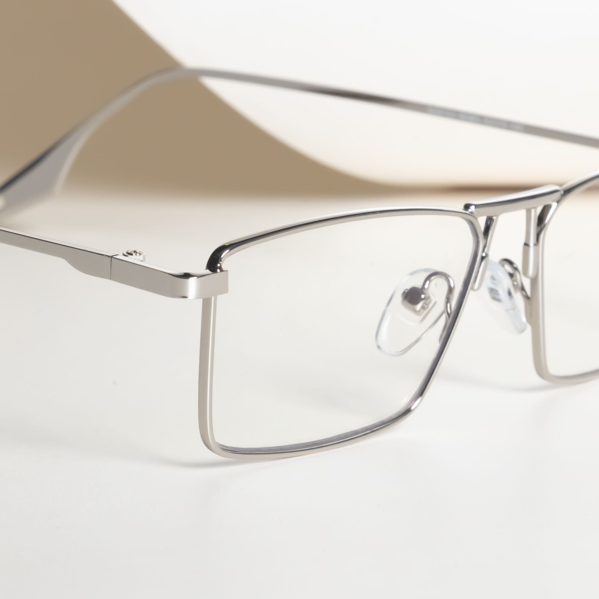 Rebel Silver Transparent Rectangle Sunglasses