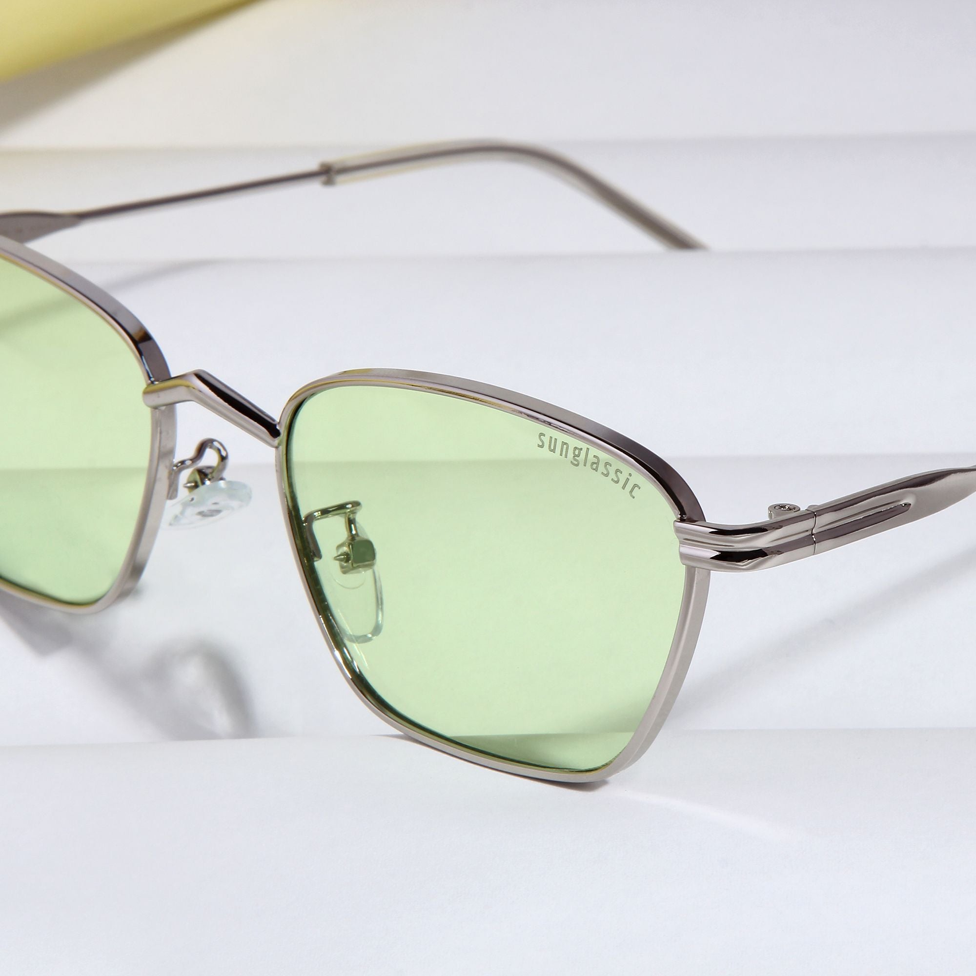 Andreas Silver Neon Edition Trapezoid Sunglasses