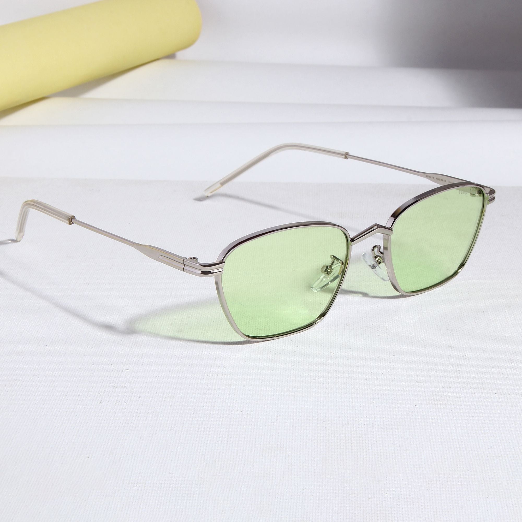 Andreas Silver Neon Edition Trapezoid Sunglasses
