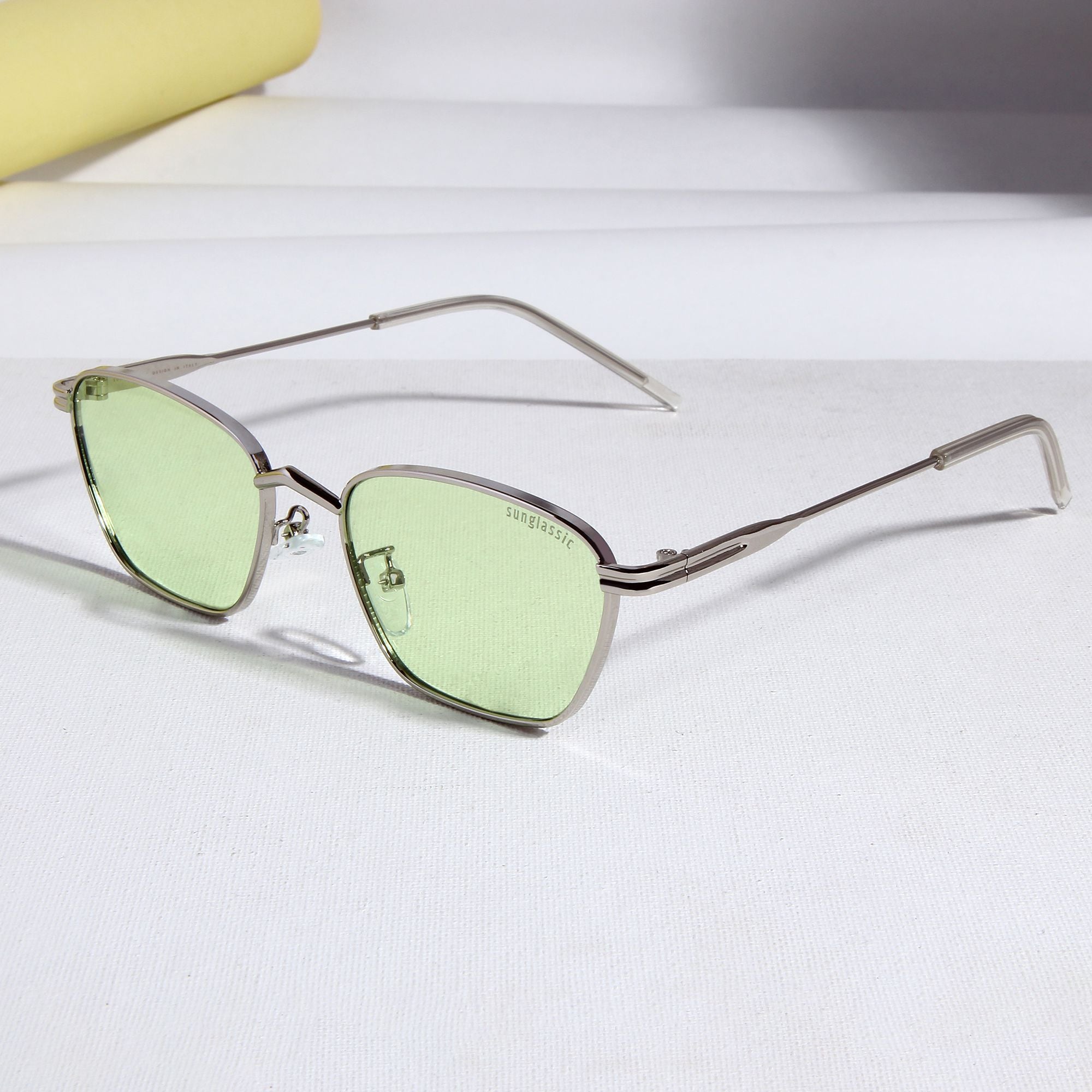 Andreas Silver Neon Edition Trapezoid Sunglasses