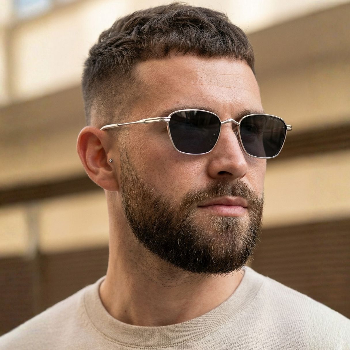 Andreas Silver Black Edition Trapezoid Sunglasses