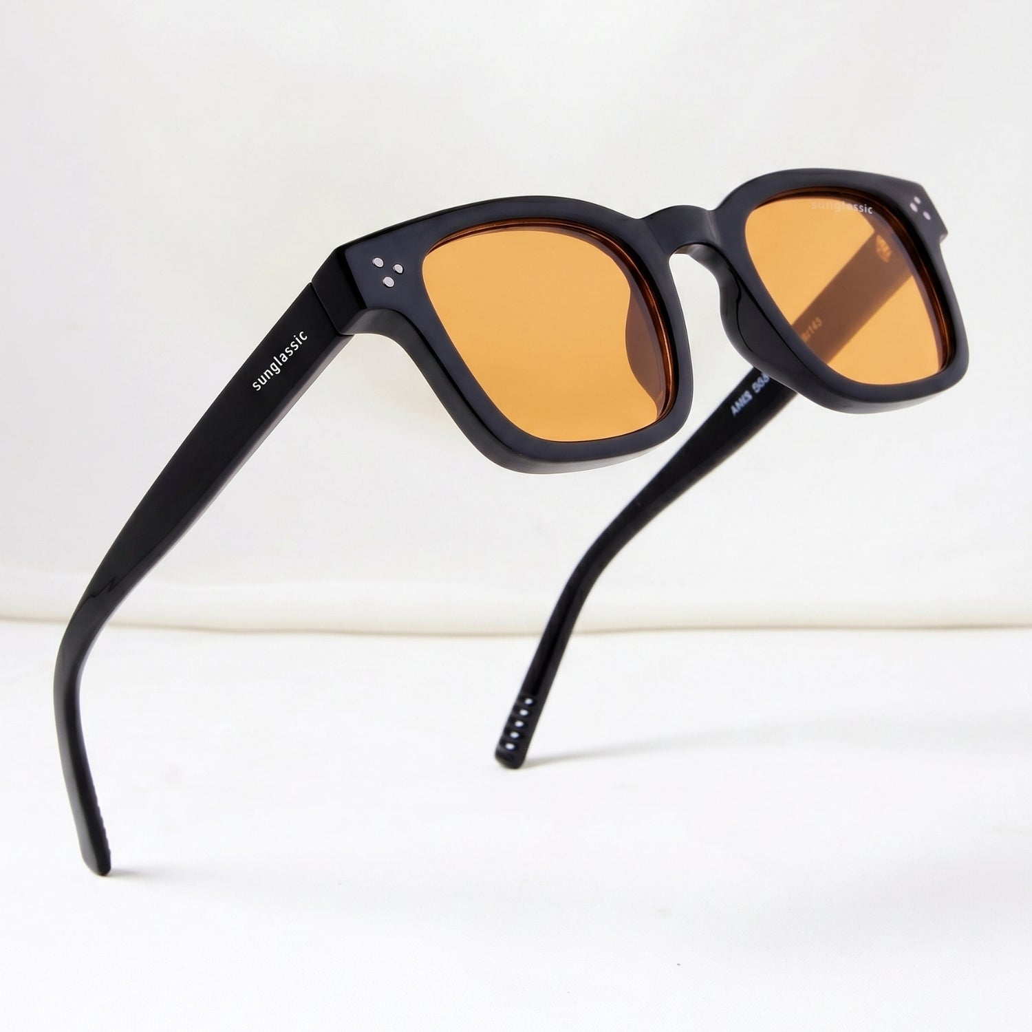 Ares Black Orange Square Sunglasses
