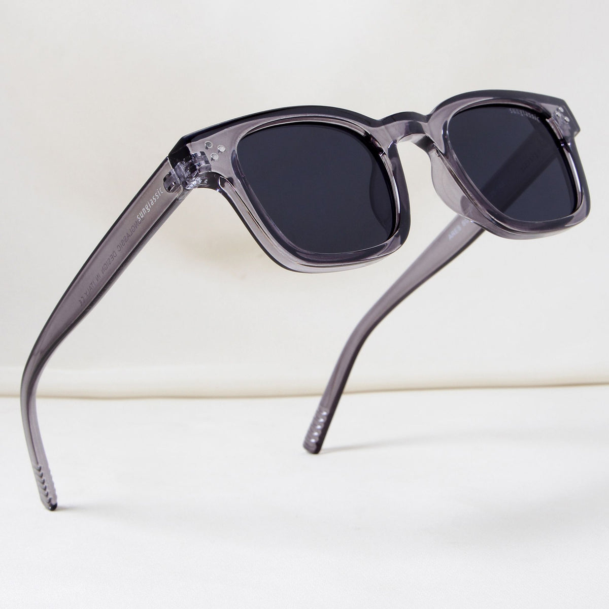 Buy Ares Grey Black Square Sunglasses for Men & Women  display picture 1