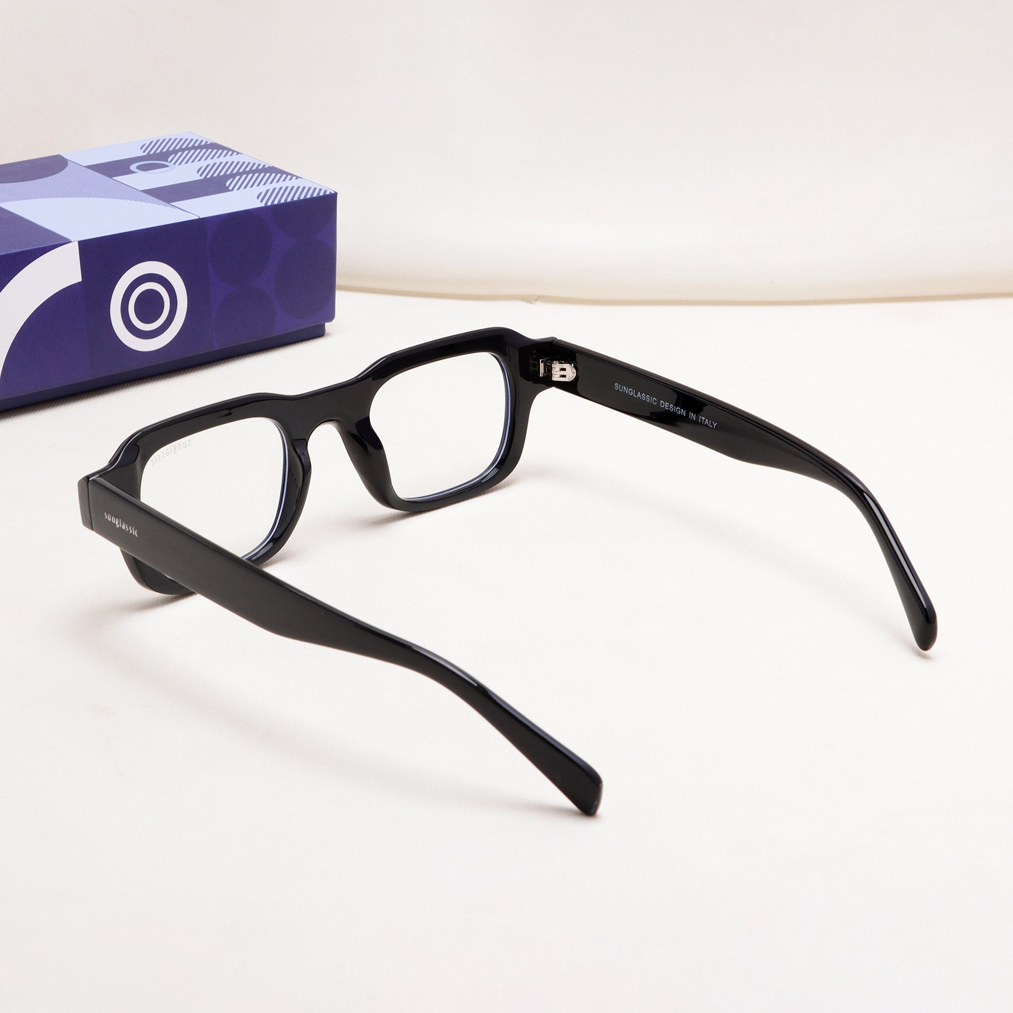 Walter Black Clear Square Sunglasses