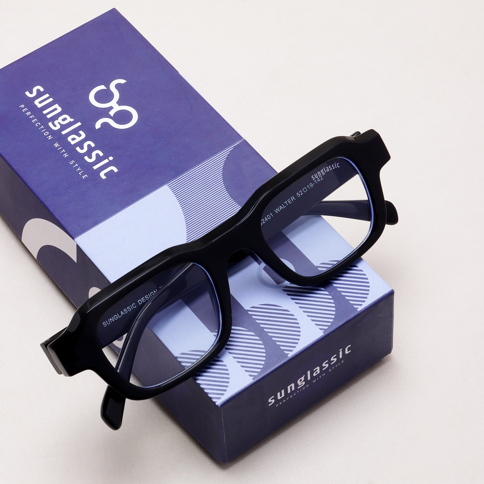 Walter Black Clear Square Sunglasses