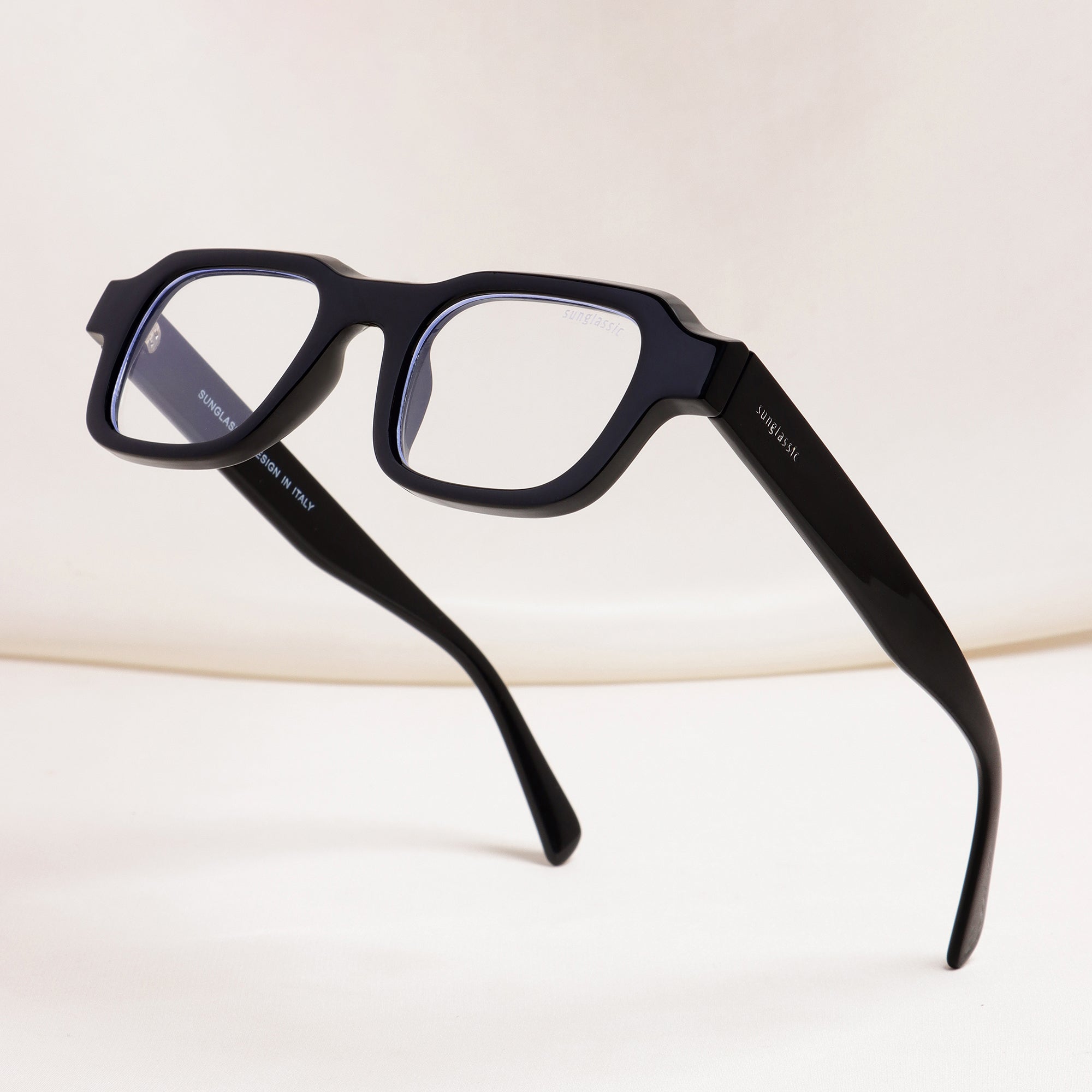 Walter Black Clear Square Sunglasses