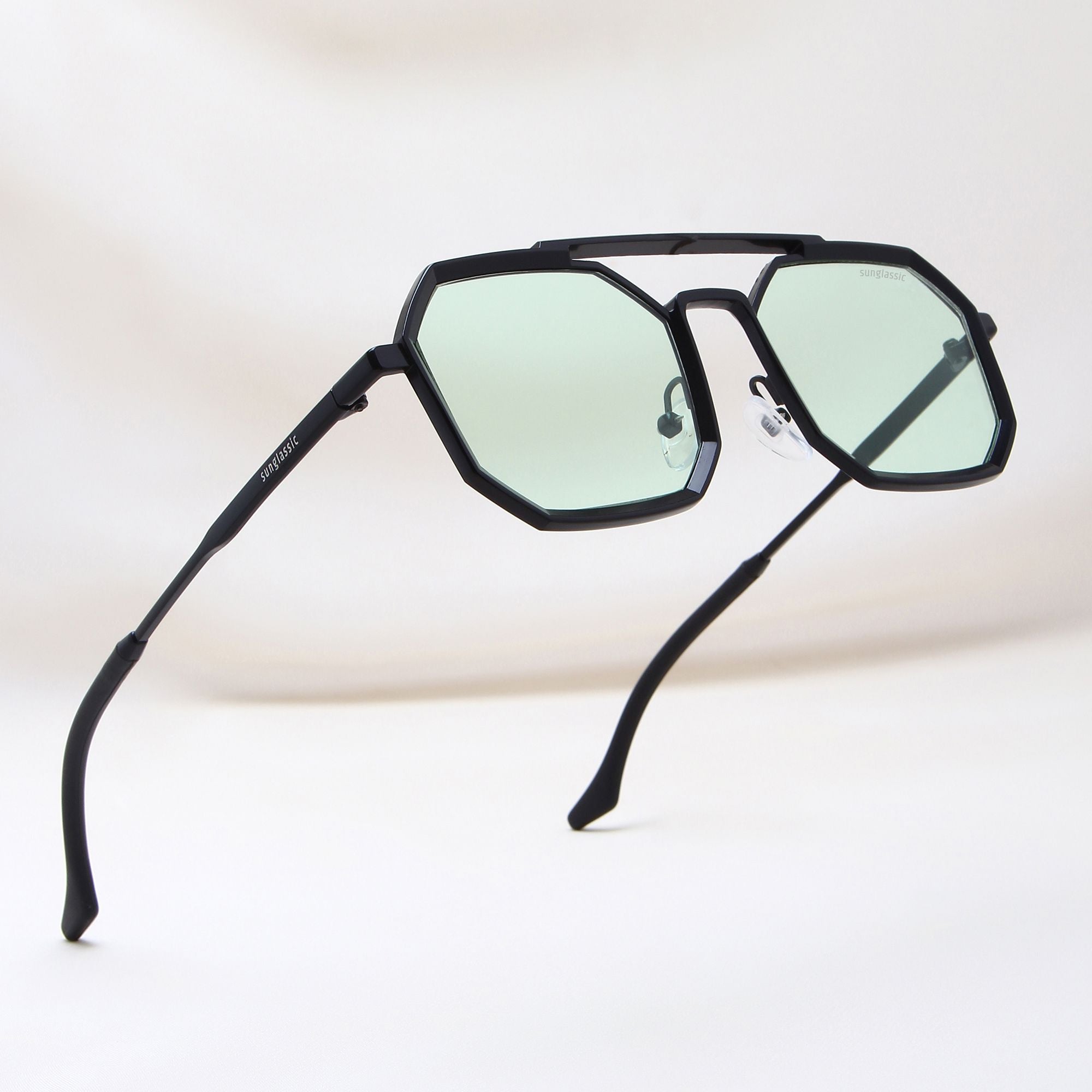 Commando Black Green Edition Octagon Sunglasses