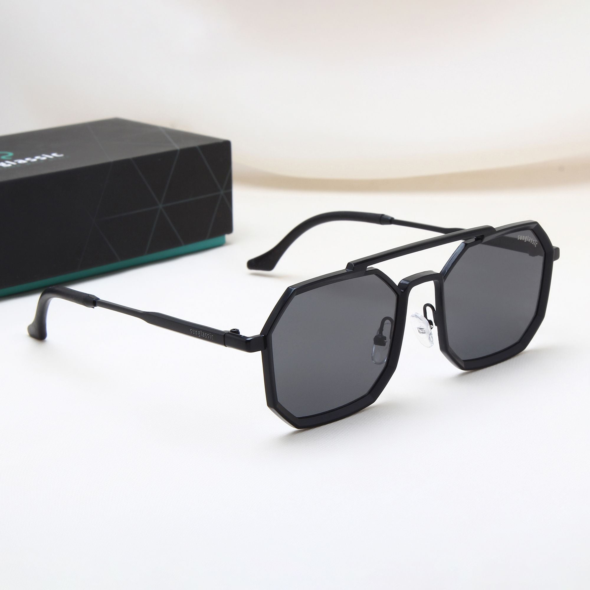 Commando Full Black Edition Octagon Sunglasses