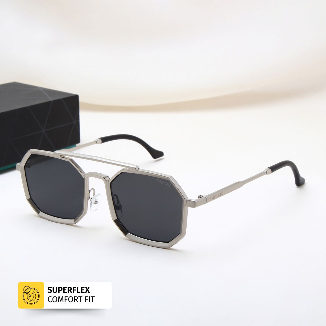 Commando Silver Black Edition Octagon Sunglasses
