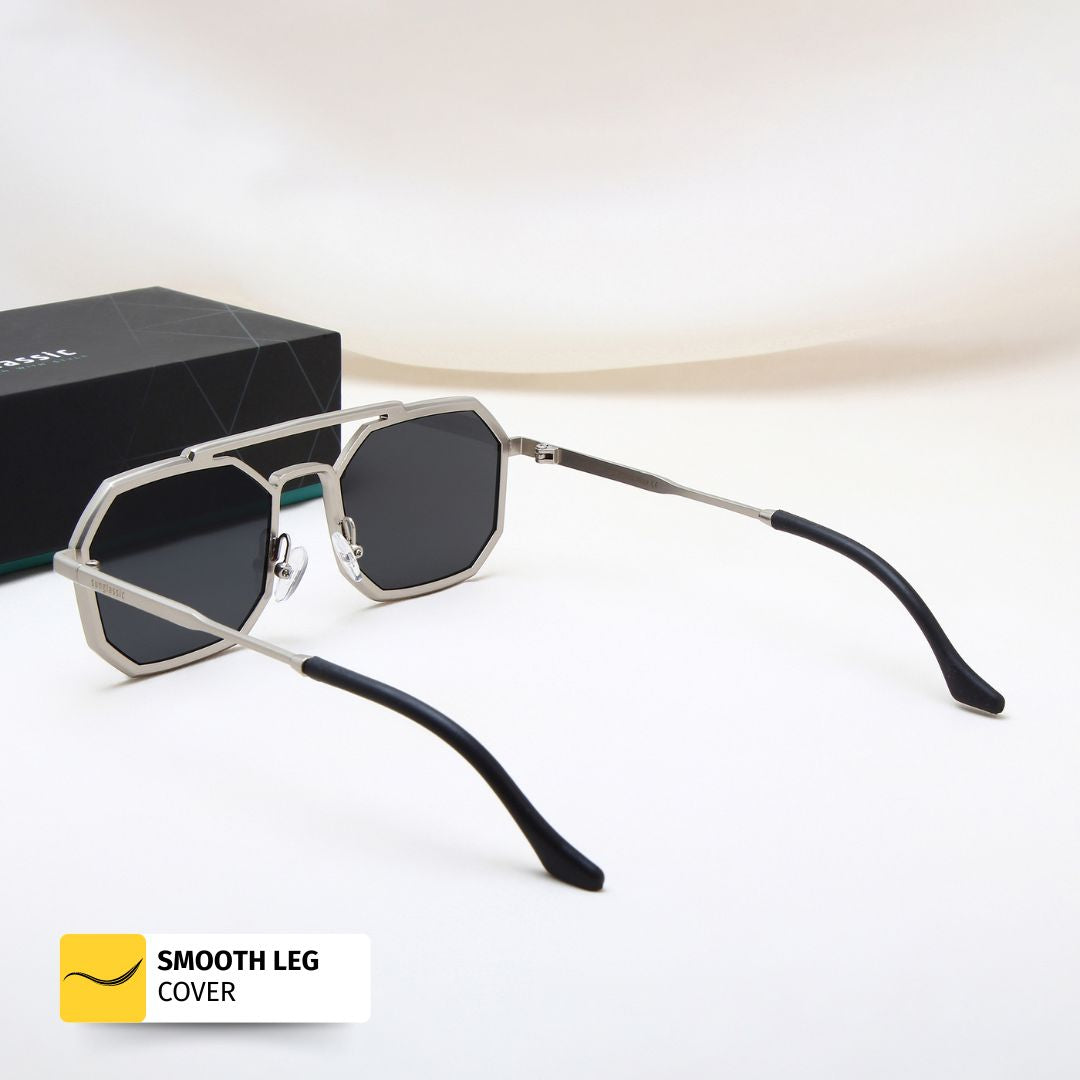 Commando Silver Black Edition Octagon Sunglasses