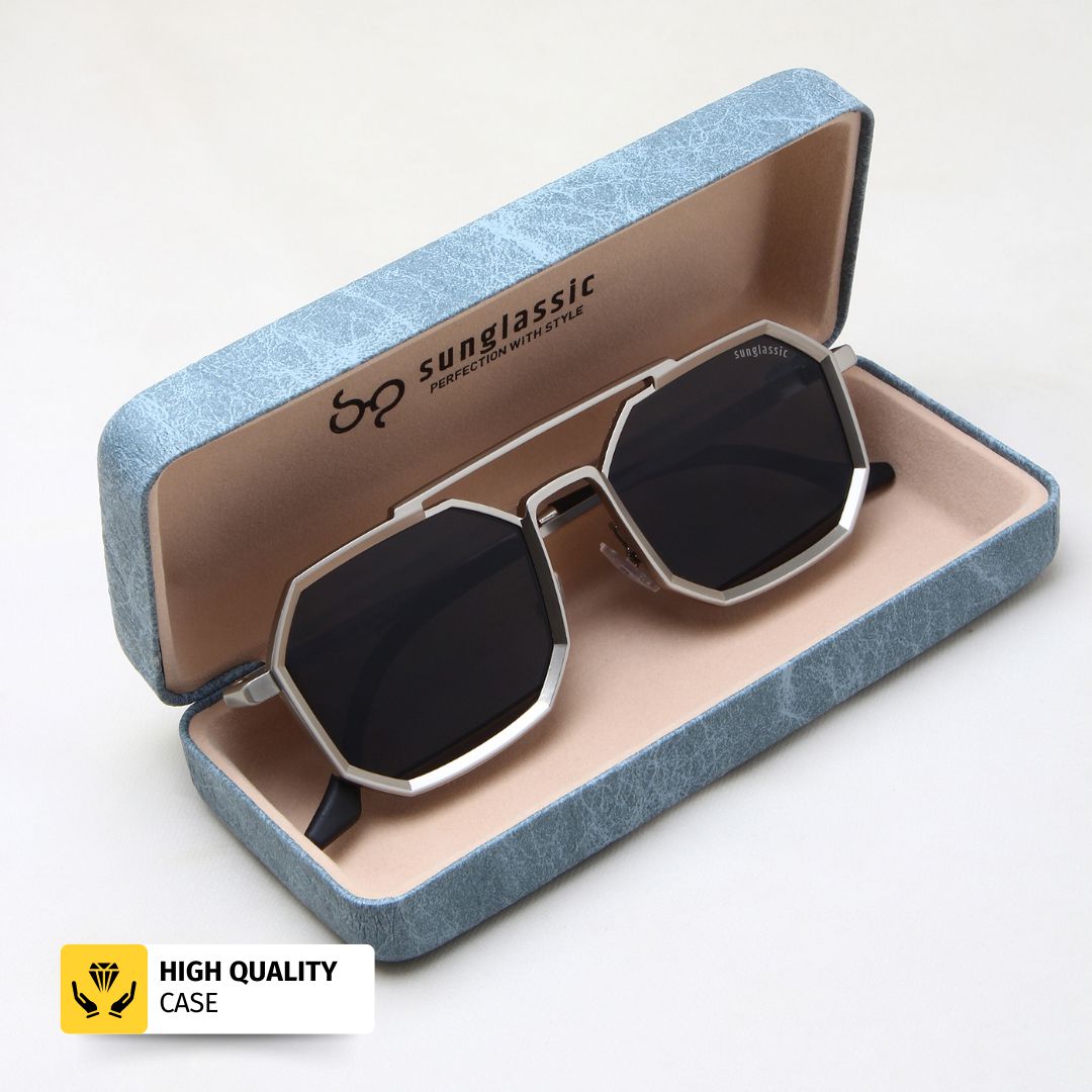Commando Silver Black Edition Octagon Sunglasses