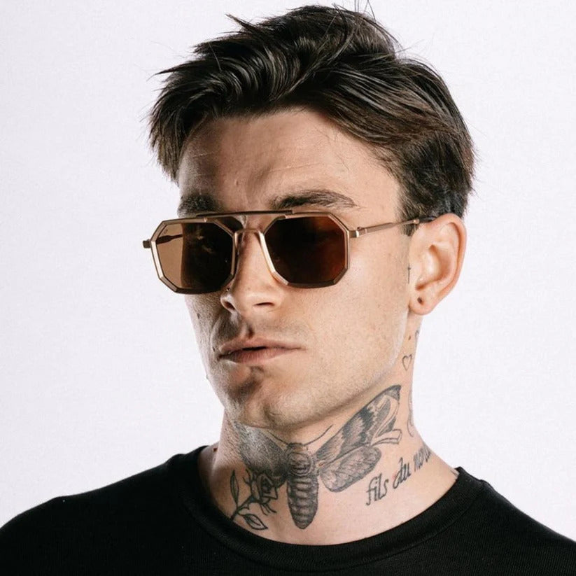 Commando Gold Brown Edition Octagon Sunglasses