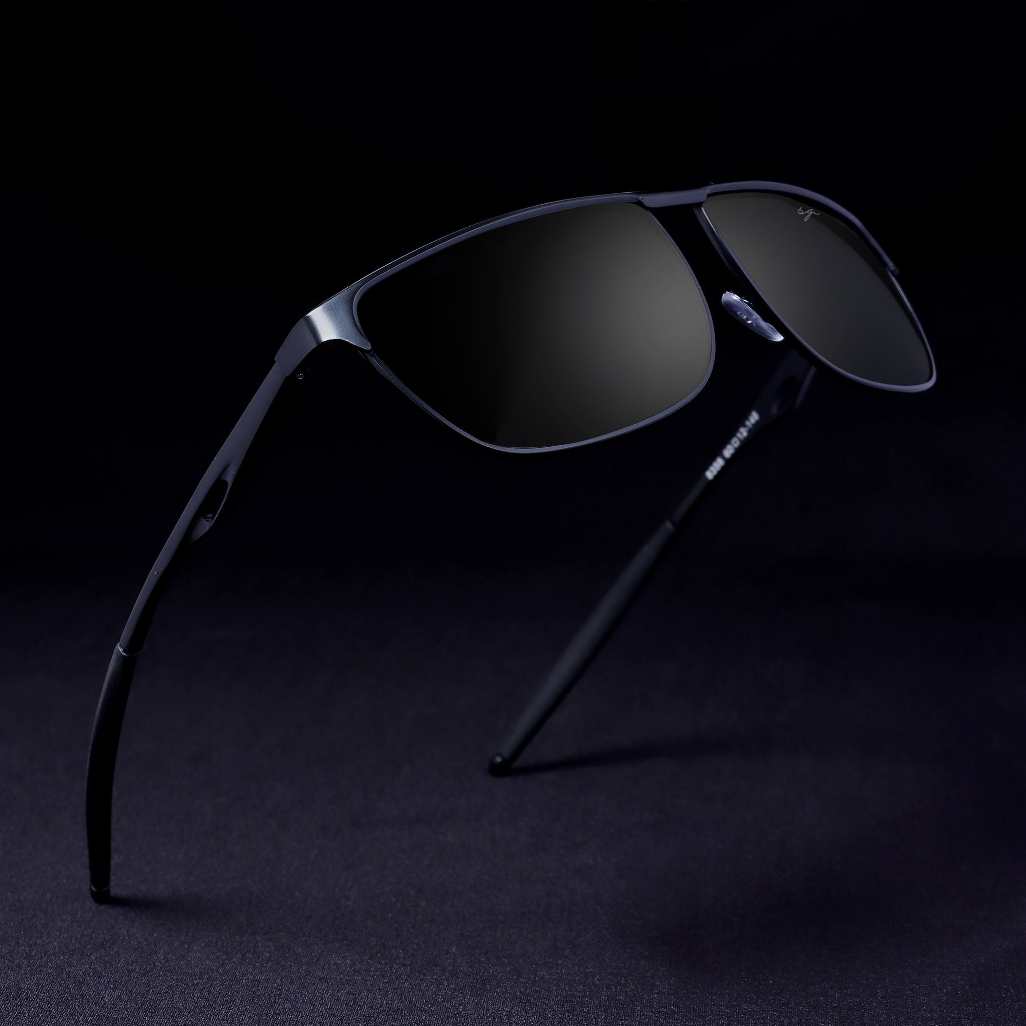 Drifter Black Polarized Rectangle Sunglasses