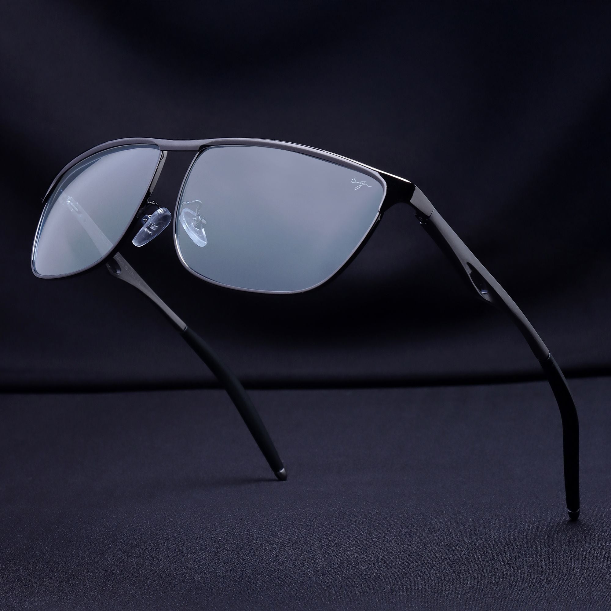 Drifter Grey Blue Polarized Rectangle Sunglasses