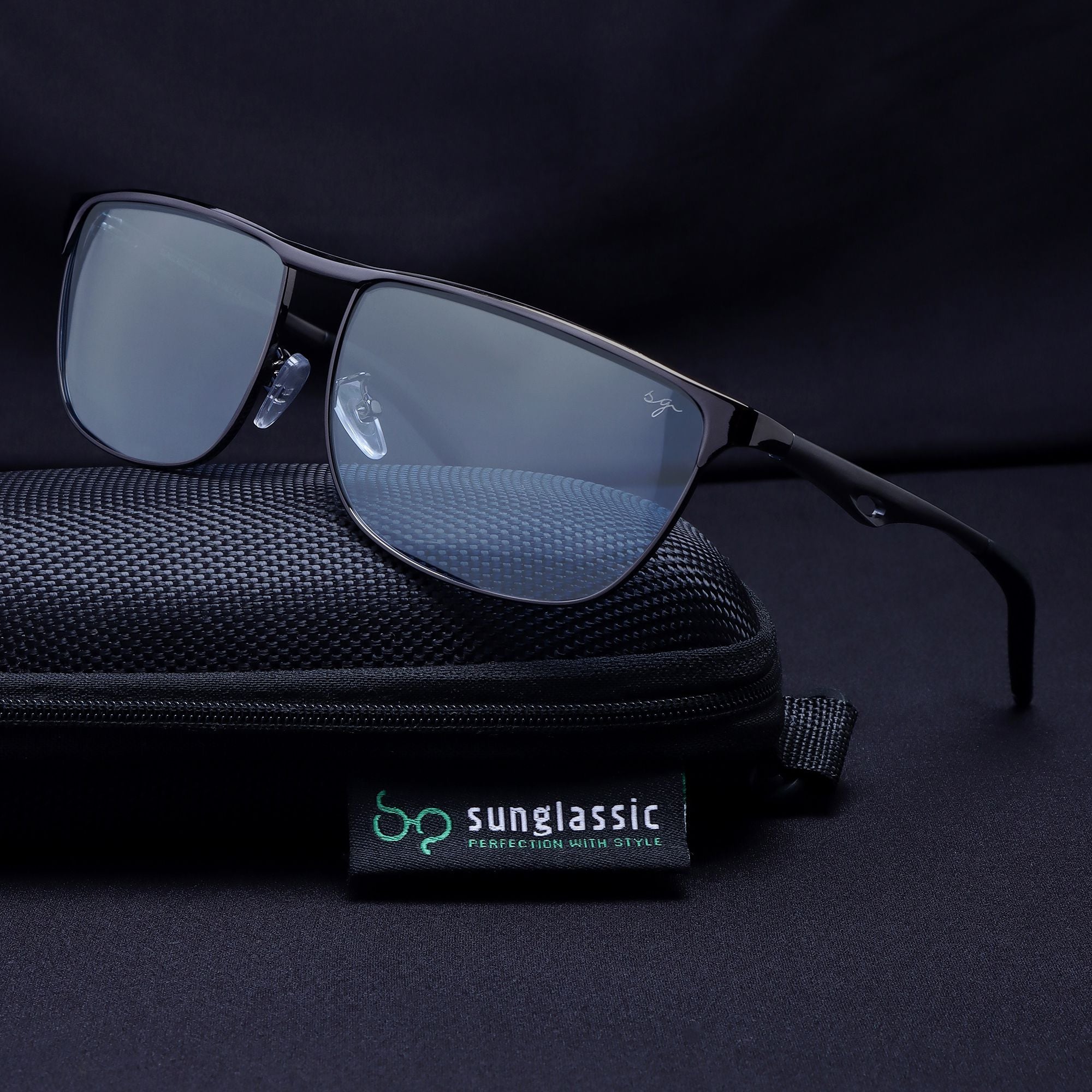 Drifter Grey Blue Polarized Rectangle Sunglasses