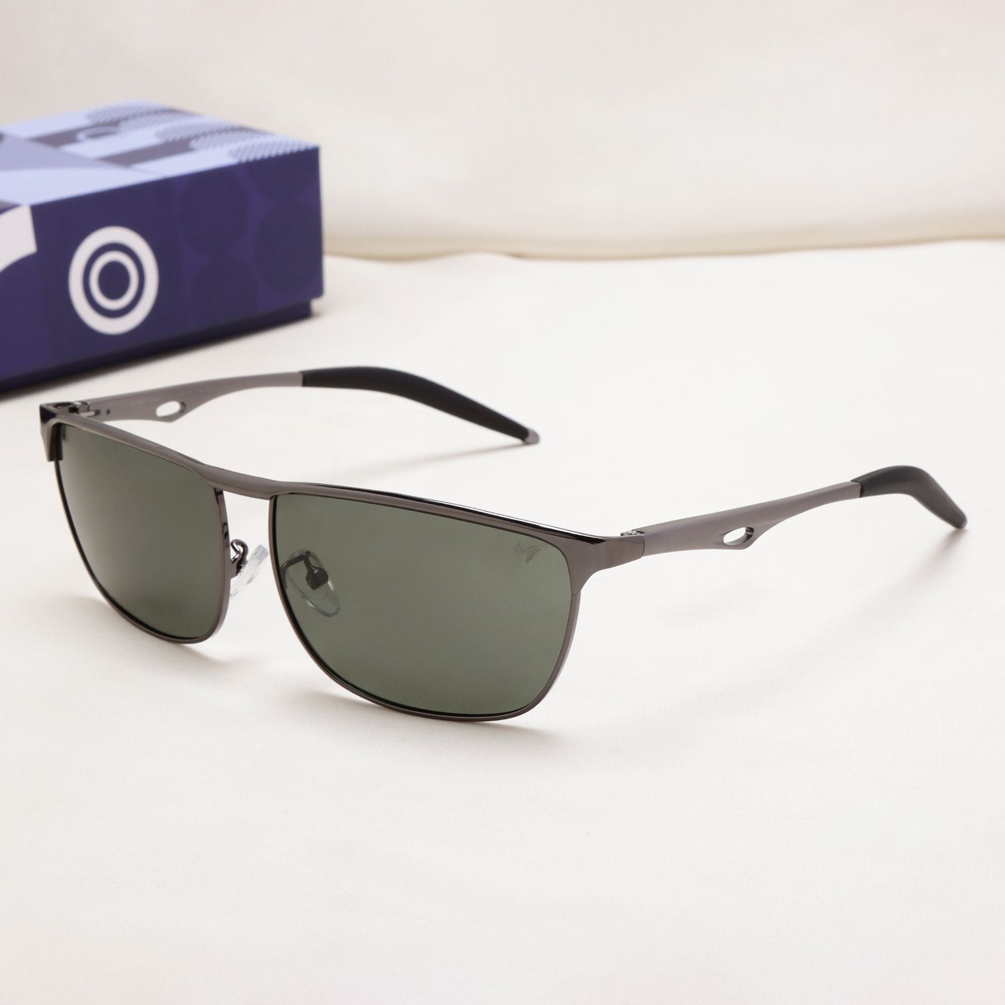 Drifter Grey Green Polarized Rectangle Sunglasses