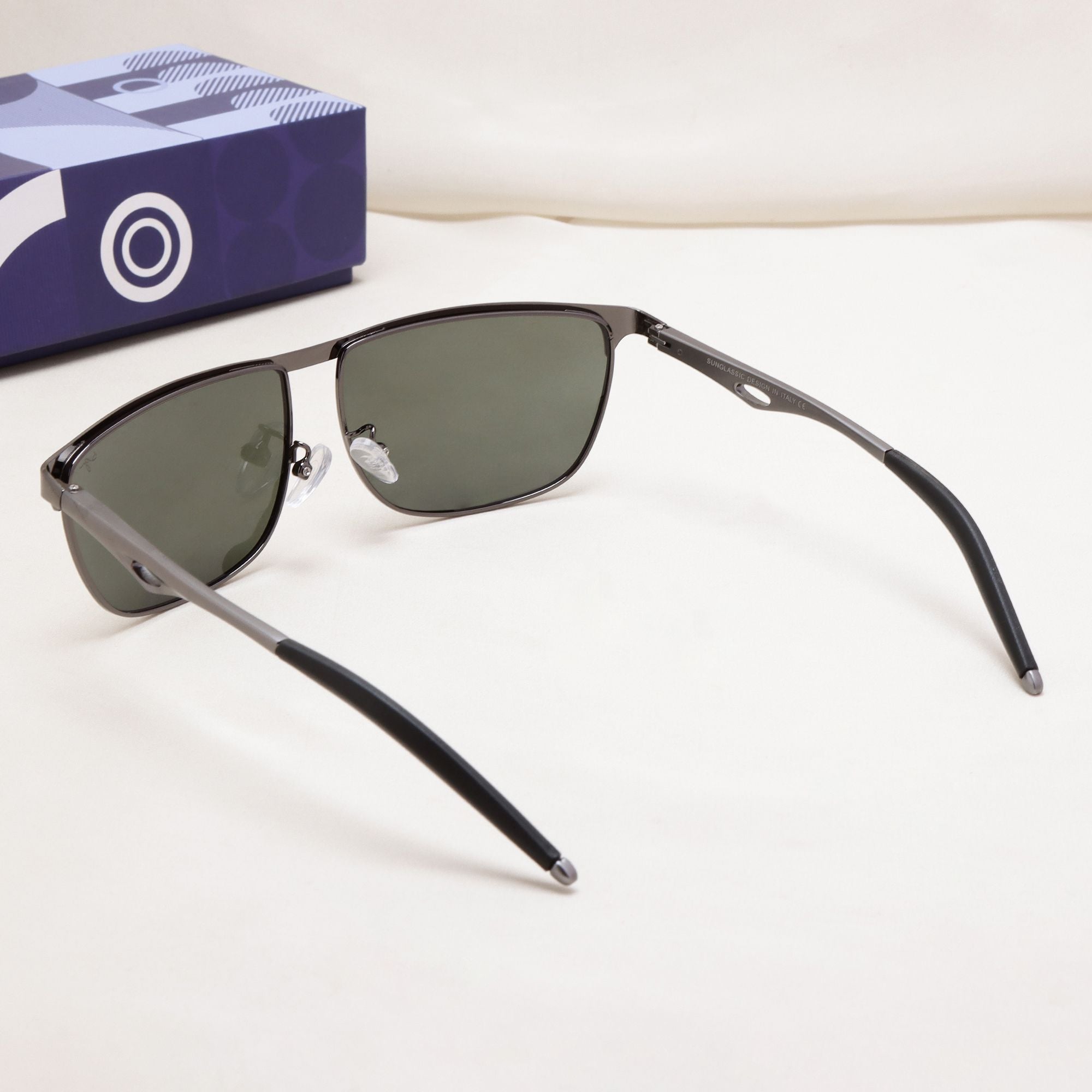 Drifter Grey Green Polarized Rectangle Sunglasses