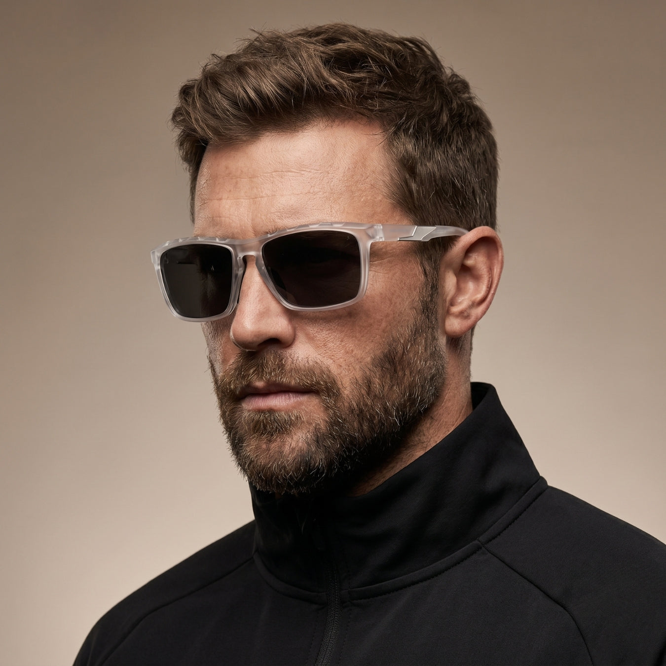 Hawk Clear Black Polarized Rectangle TR90 Sunglasses