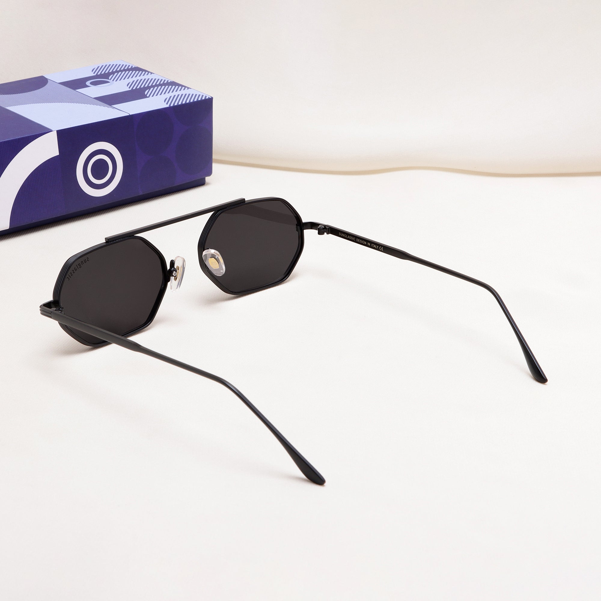 Hexa Full Black Hexagon Sunglasses