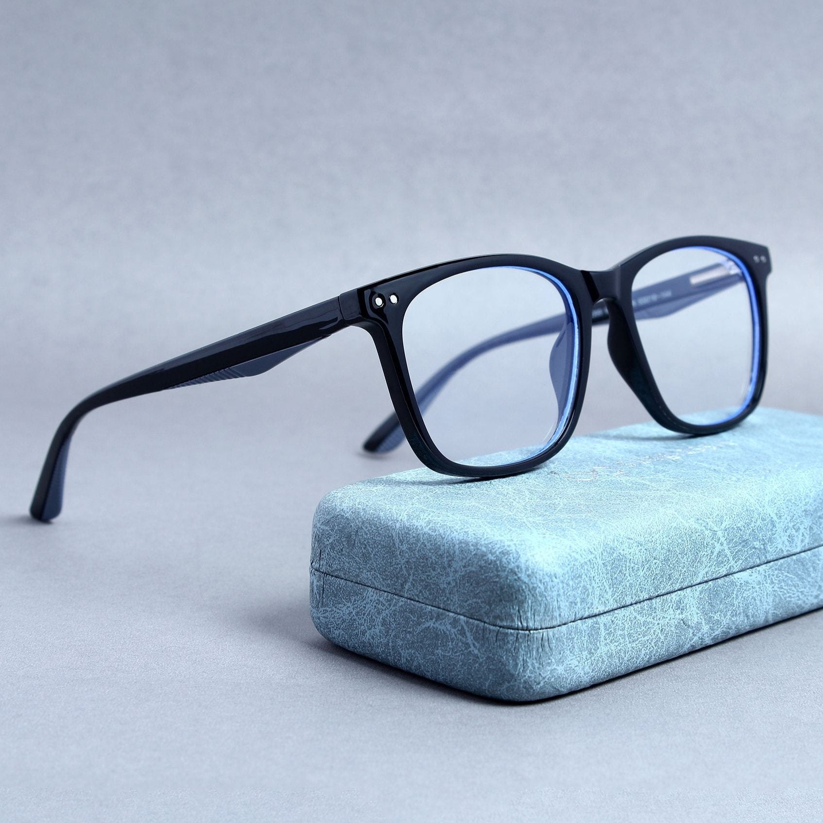 Marlton. Black Clear Anti-Blue Light TR90 Square Sunglasses