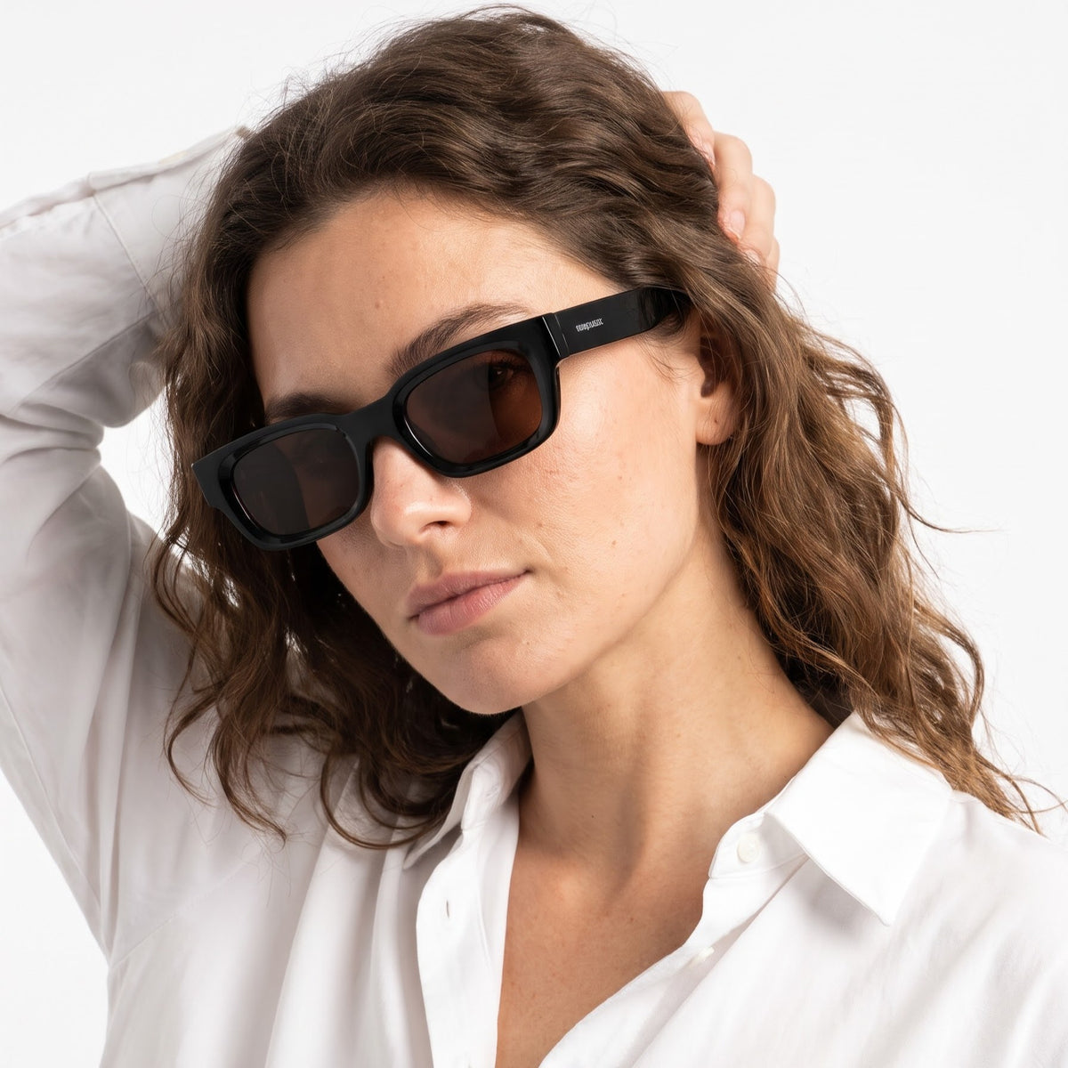 Milestone Black Brown Square Sunglasses