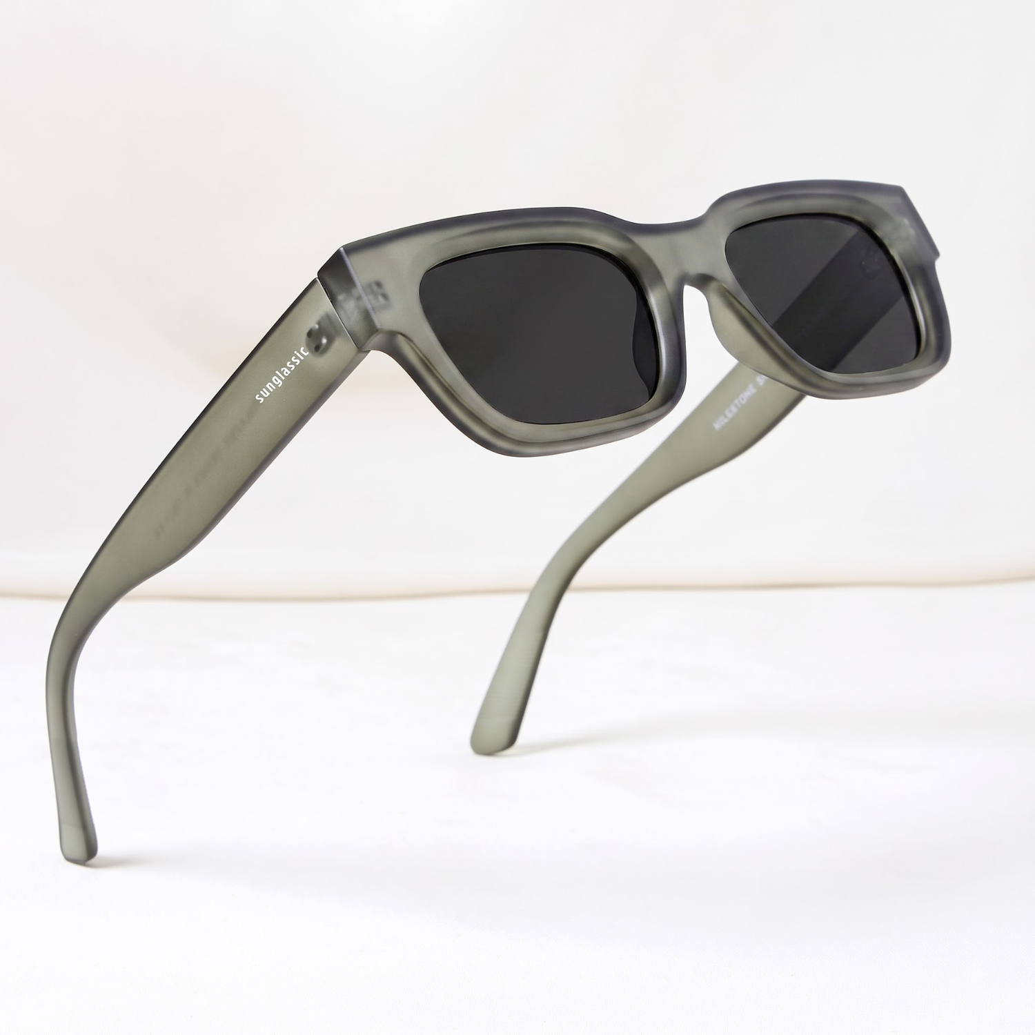 Milestone Olive Green Black Square Sunglasses