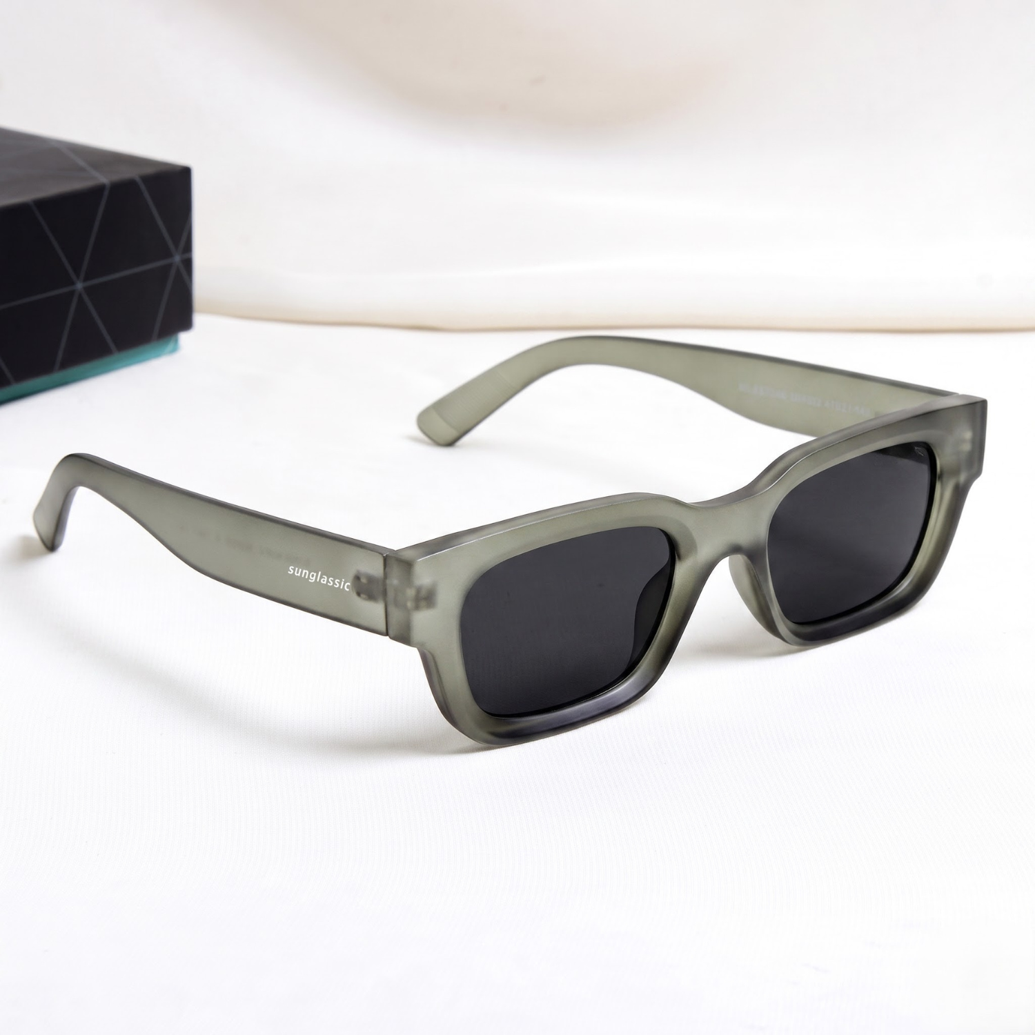 Milestone Olive Green Black Square Sunglasses