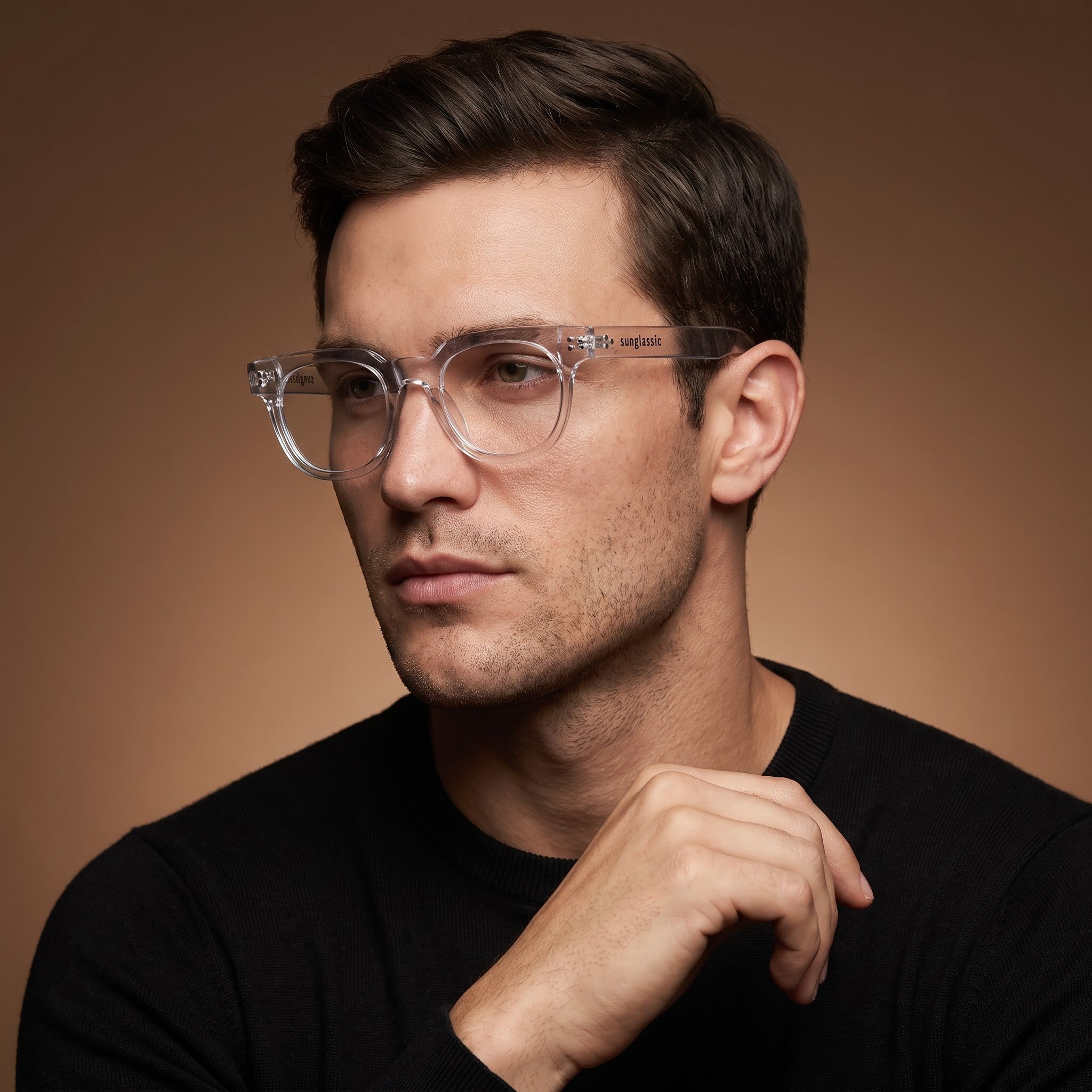 Professor. Clear Square Sunglasses