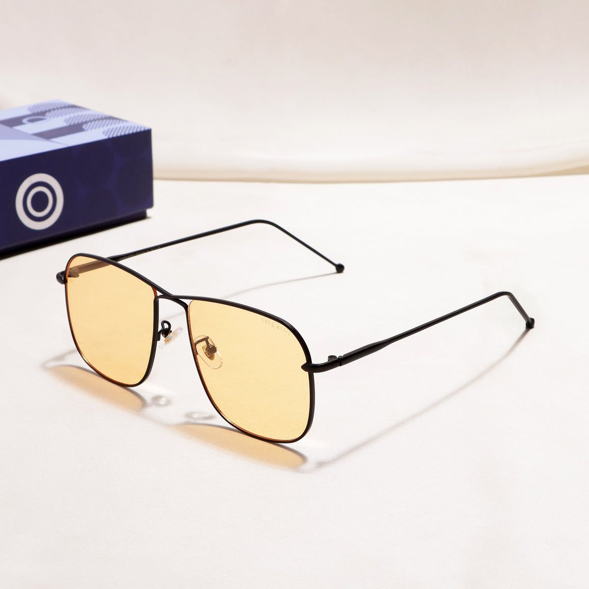 The Godfather Black Orange Candy Square Sunglasses
