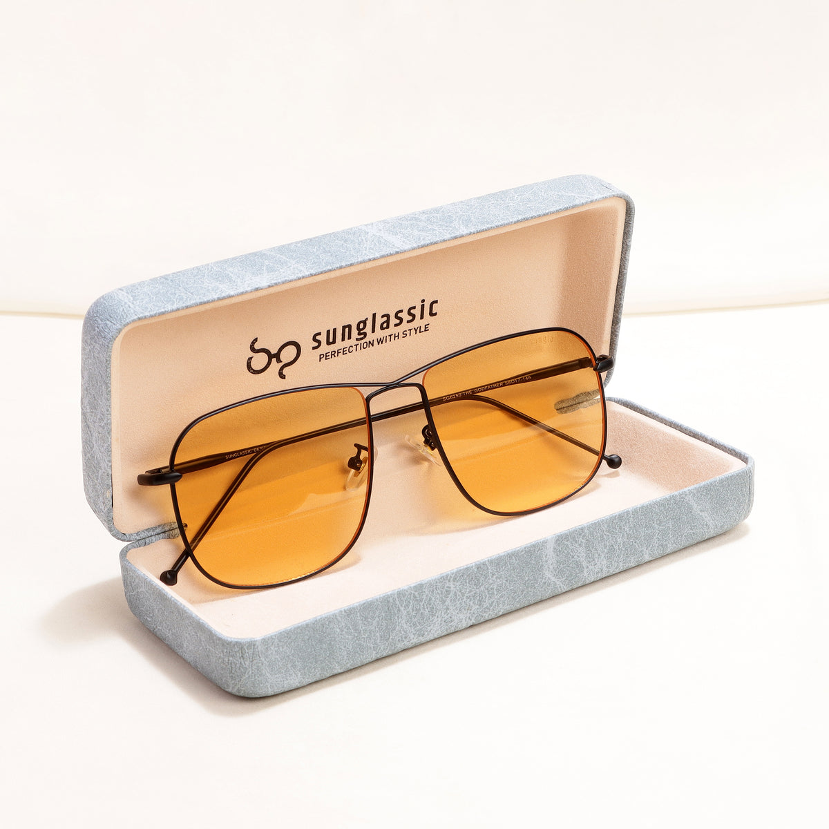 The Godfather Black Orange Candy Square Sunglasses