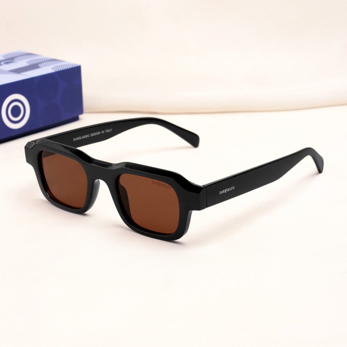 Walter Black Brown Square Sunglasses