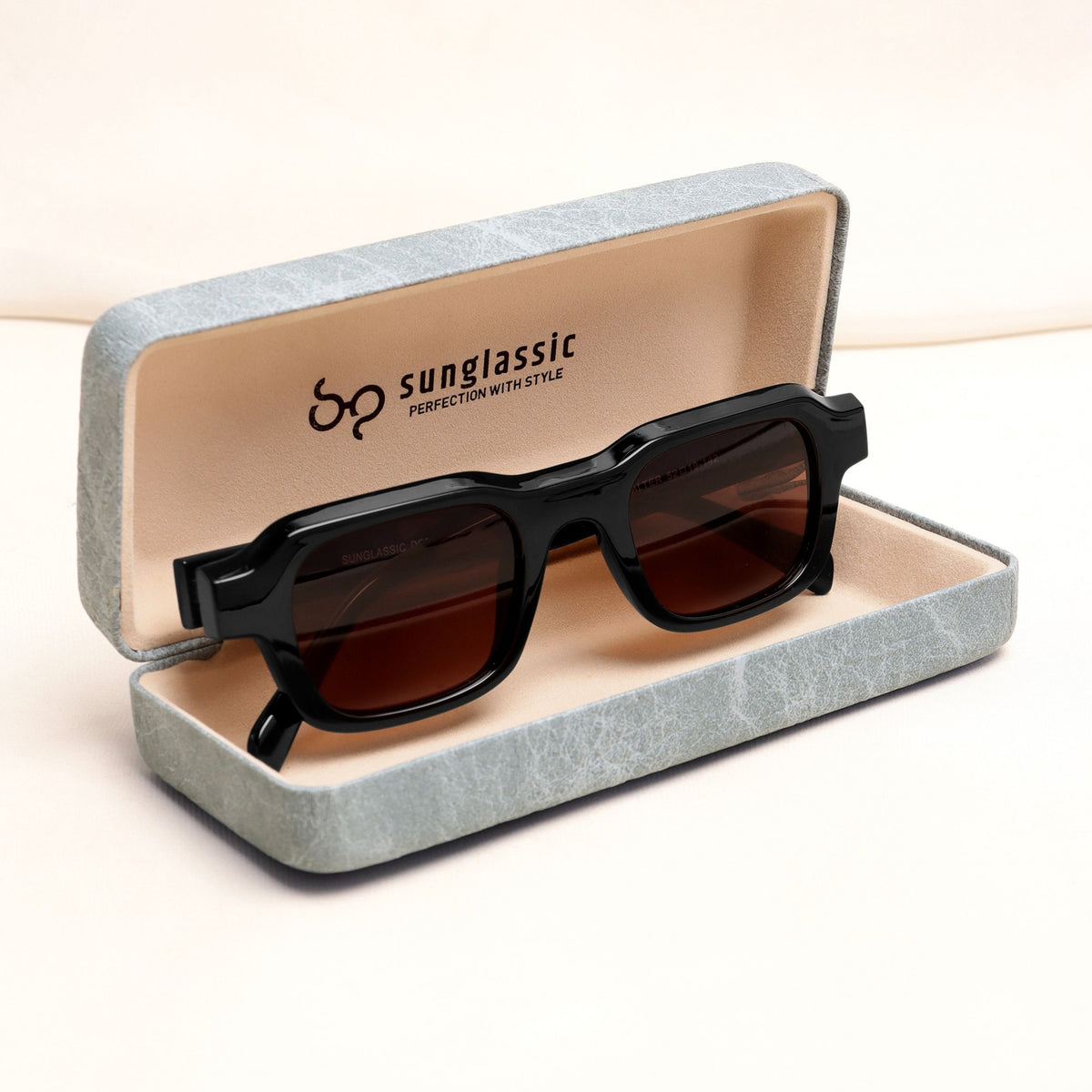 Walter Black Brown Square Sunglasses