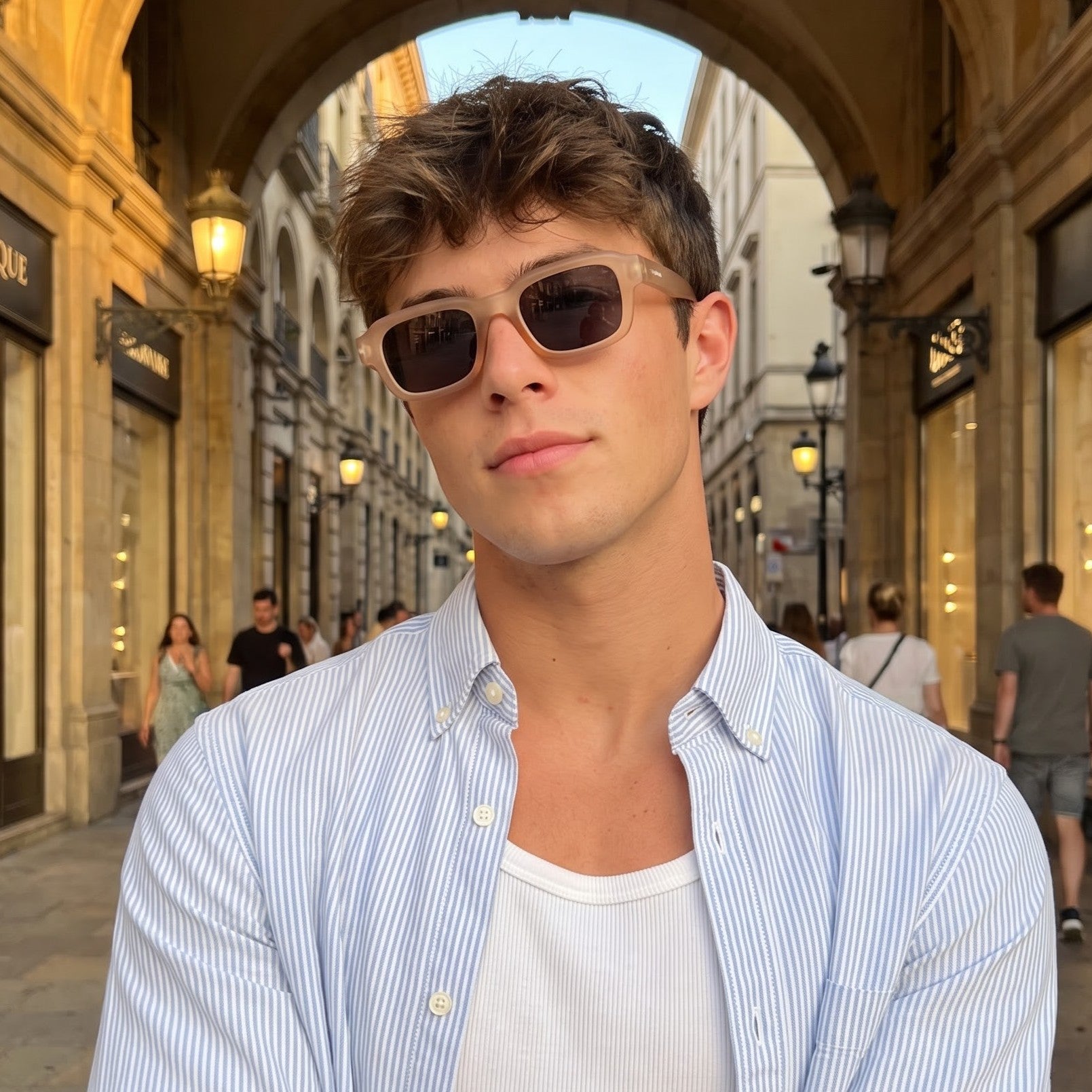 Walter Brown Black Square Sunglasses