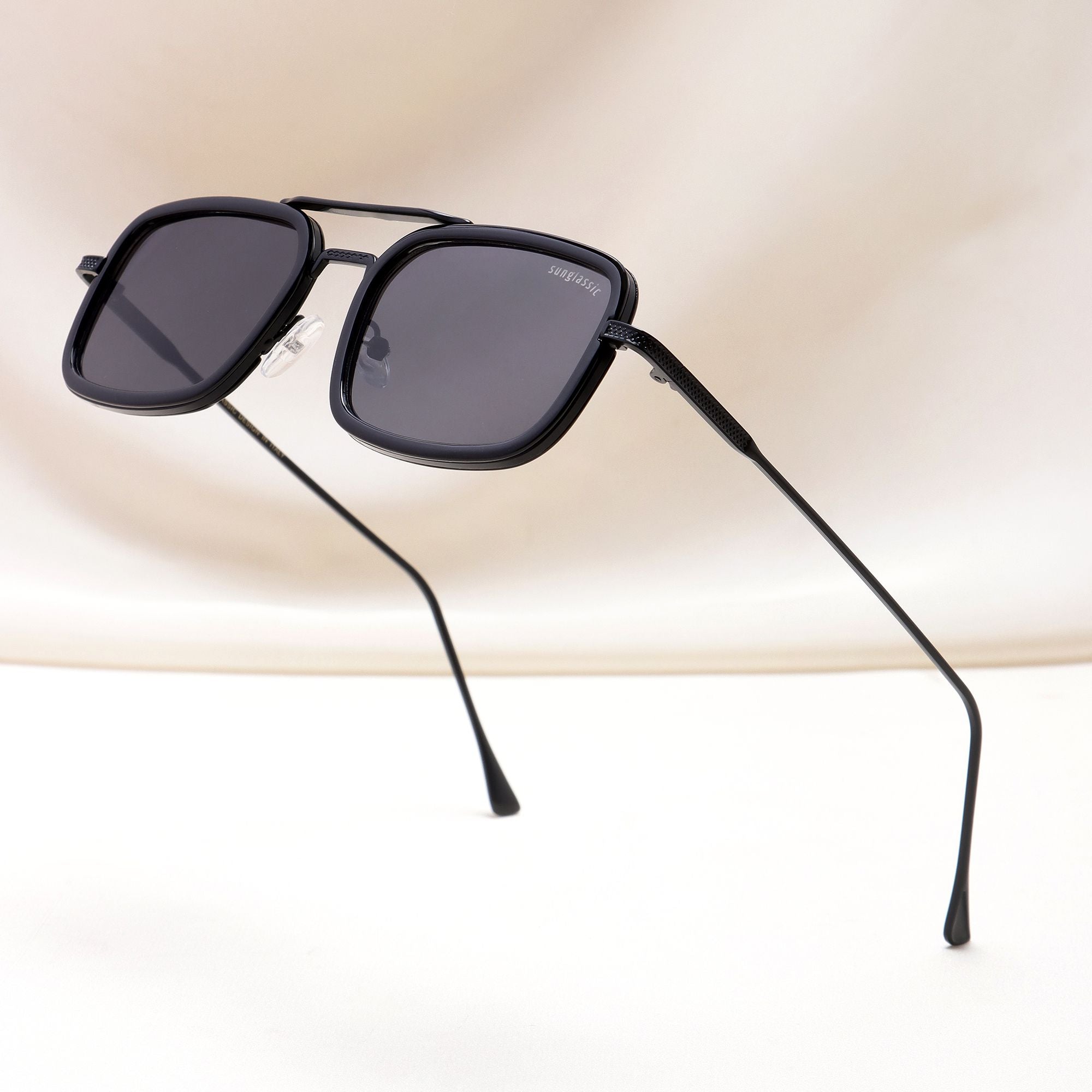Lecter – Full Black Rectangle Sunglasses | UV400 | Men & Women