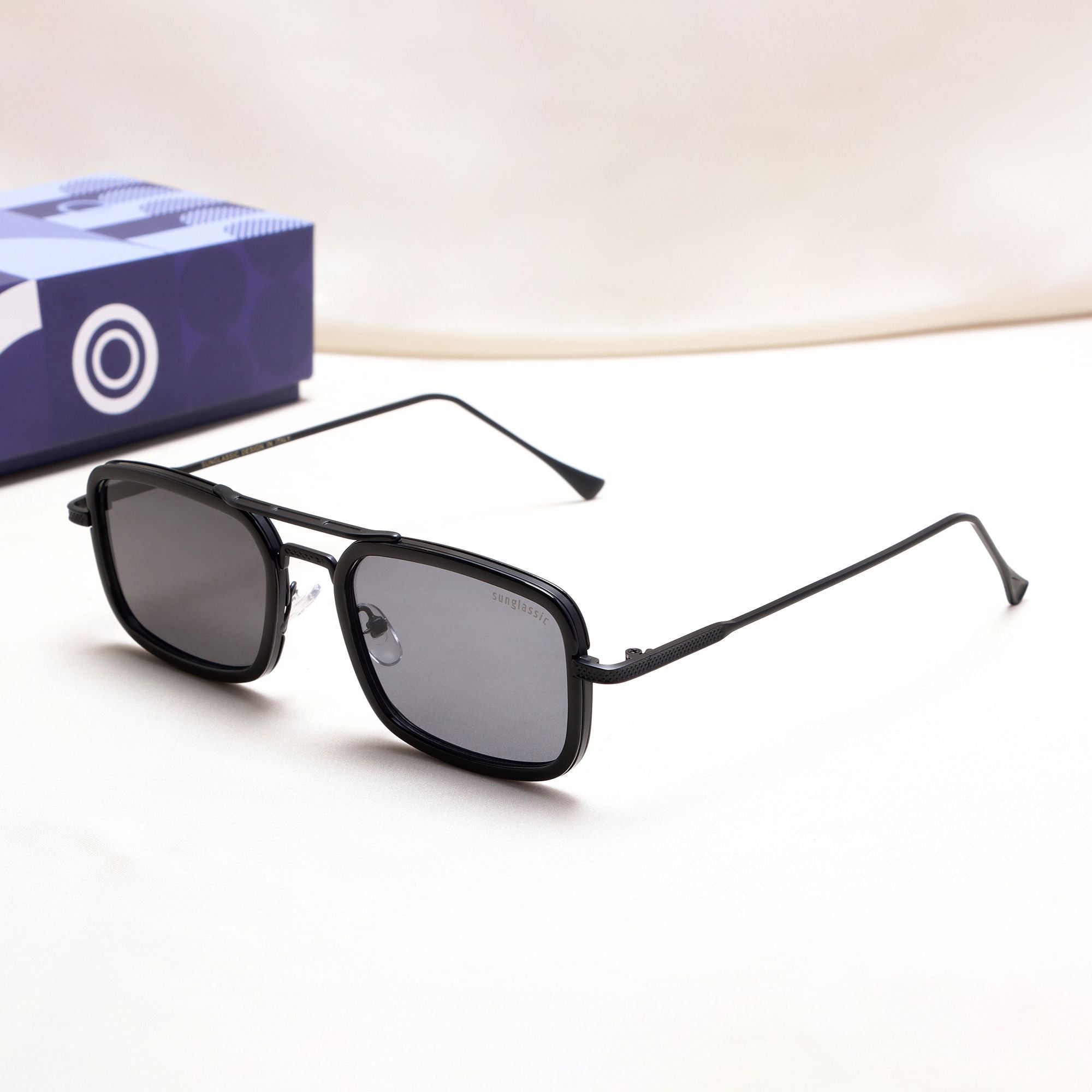 Lecter – Full Black Rectangle Sunglasses | UV400 | Men & Women