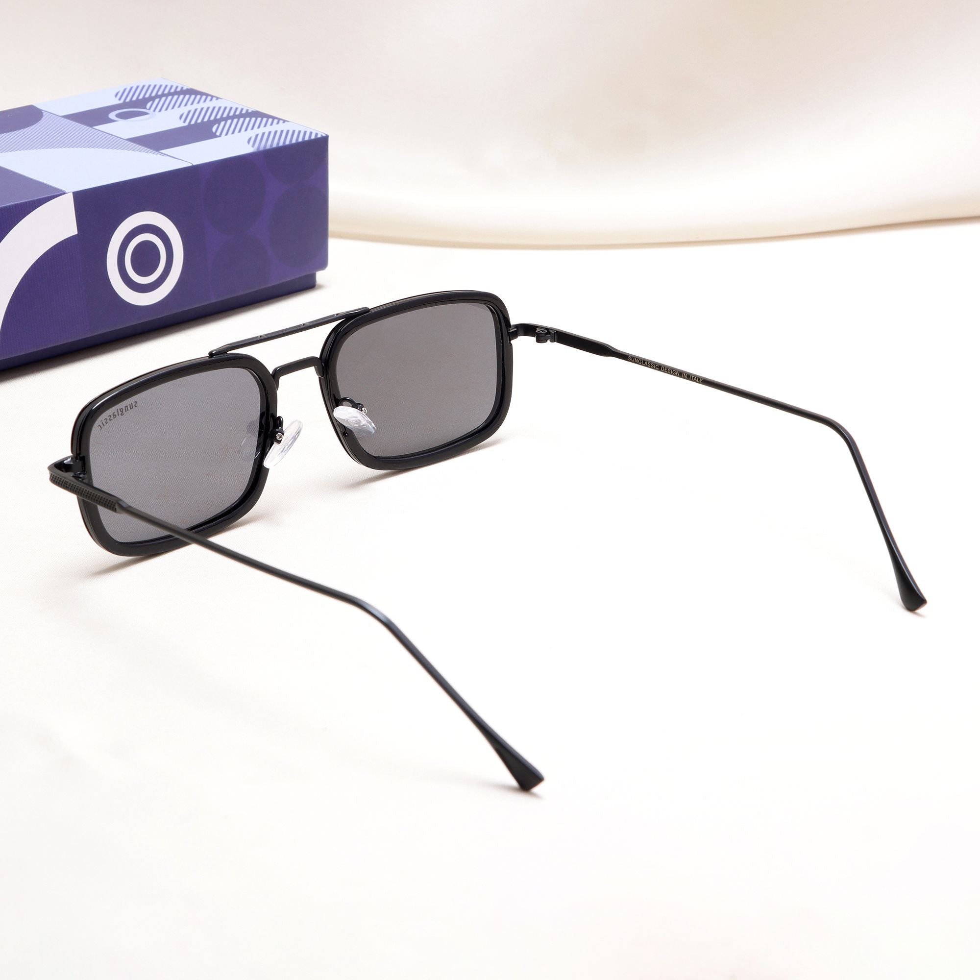 Lecter – Full Black Rectangle Sunglasses | UV400 | Men & Women