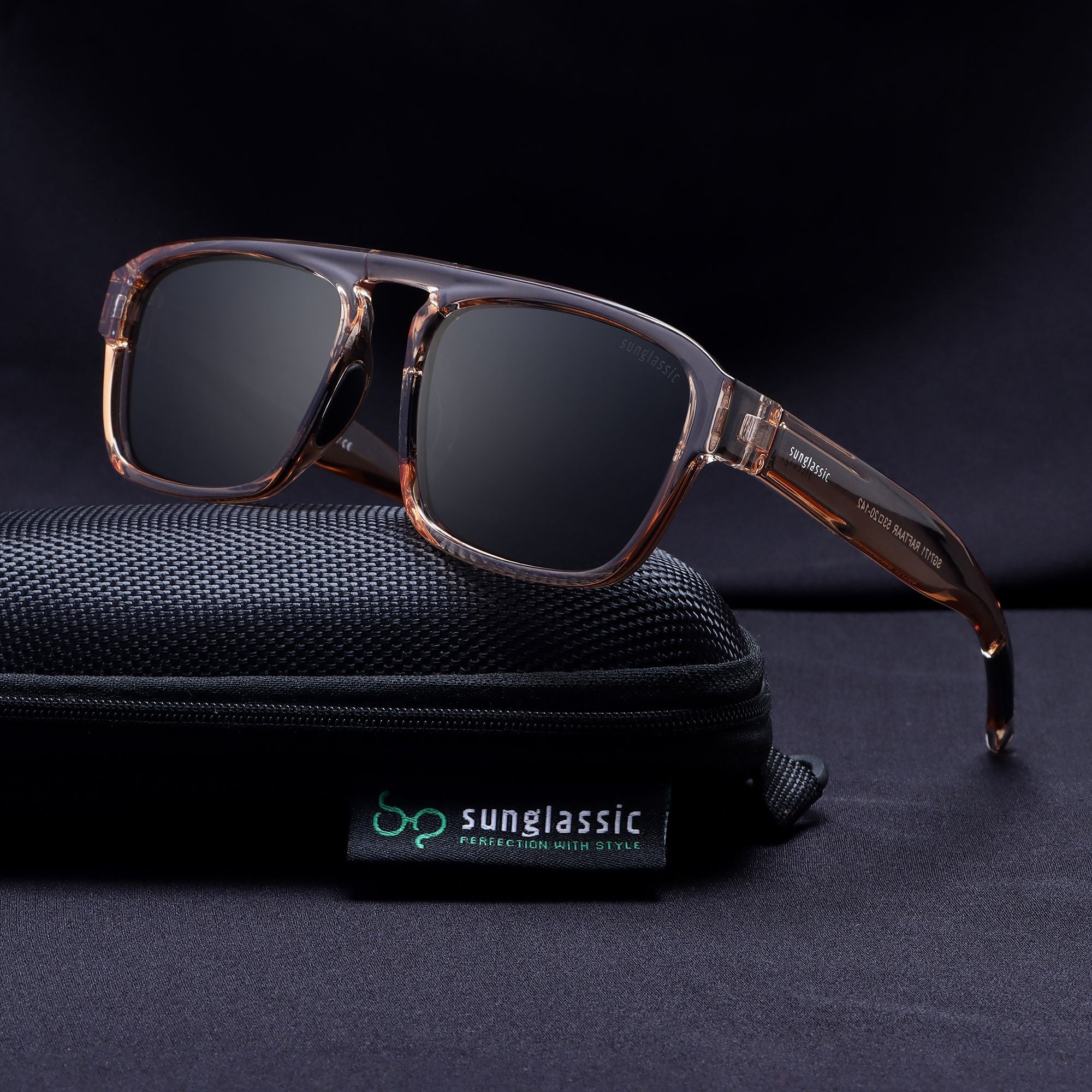 Raftaar Brown Black Square Sunglasses | UV400 Polarized