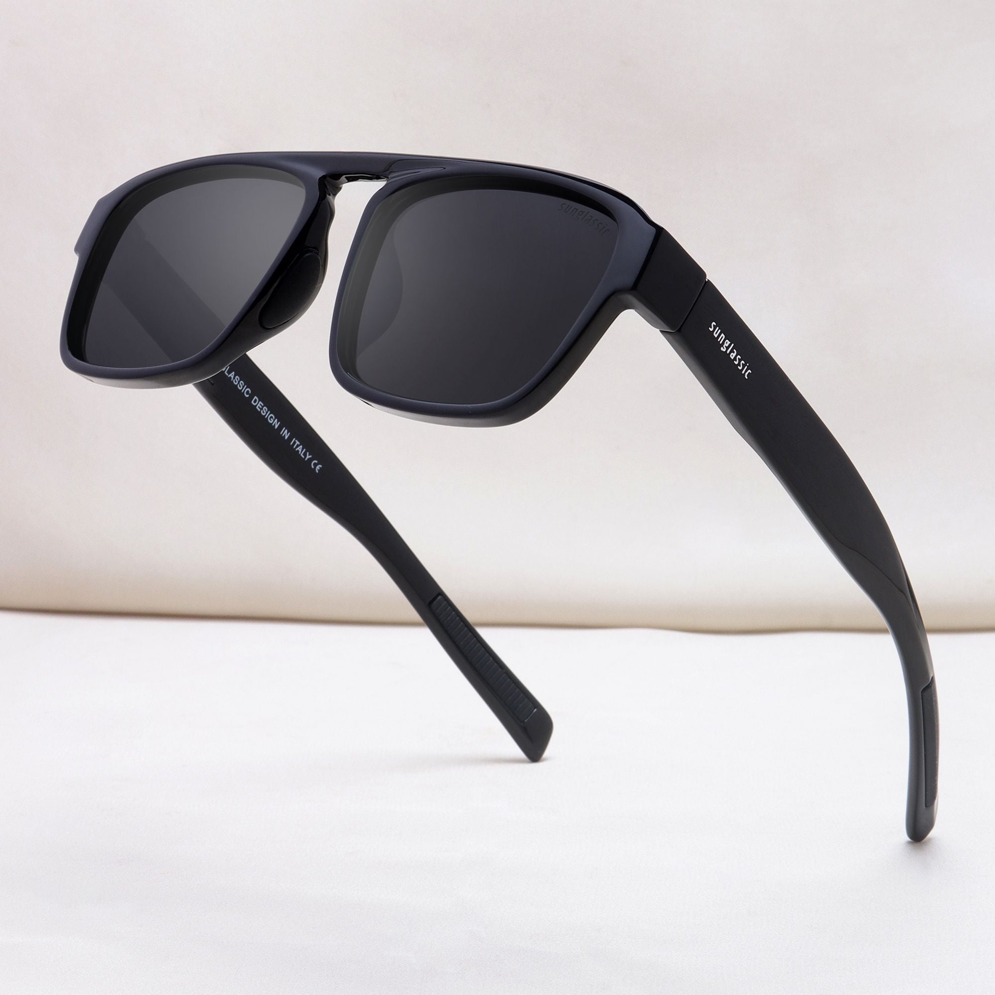 Raftaar Full Black Square Sunglasses | UV400 Polarized