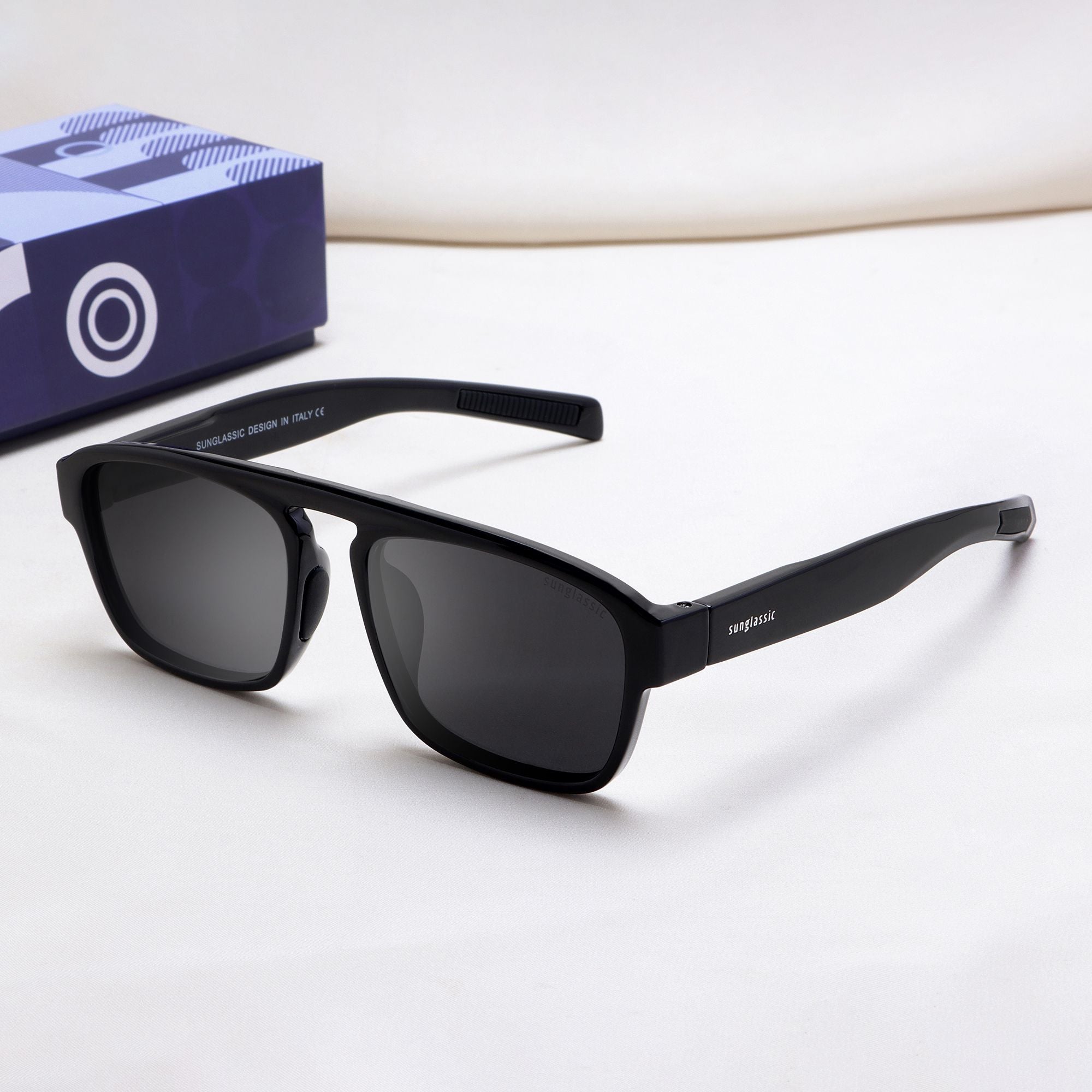Raftaar Full Black Square Sunglasses | UV400 Polarized