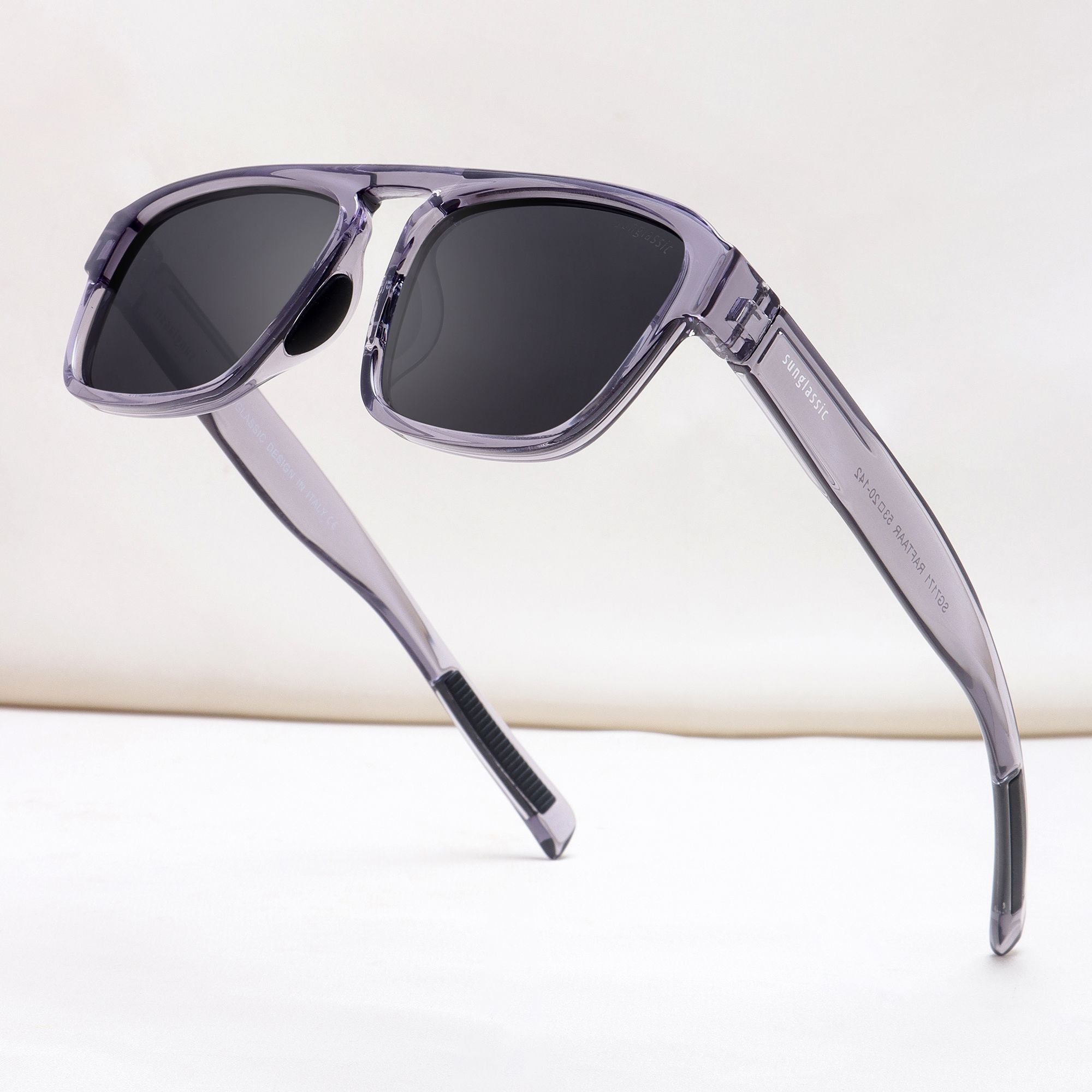 Raftaar Grey Black Square Sunglasses | UV400 Polarized