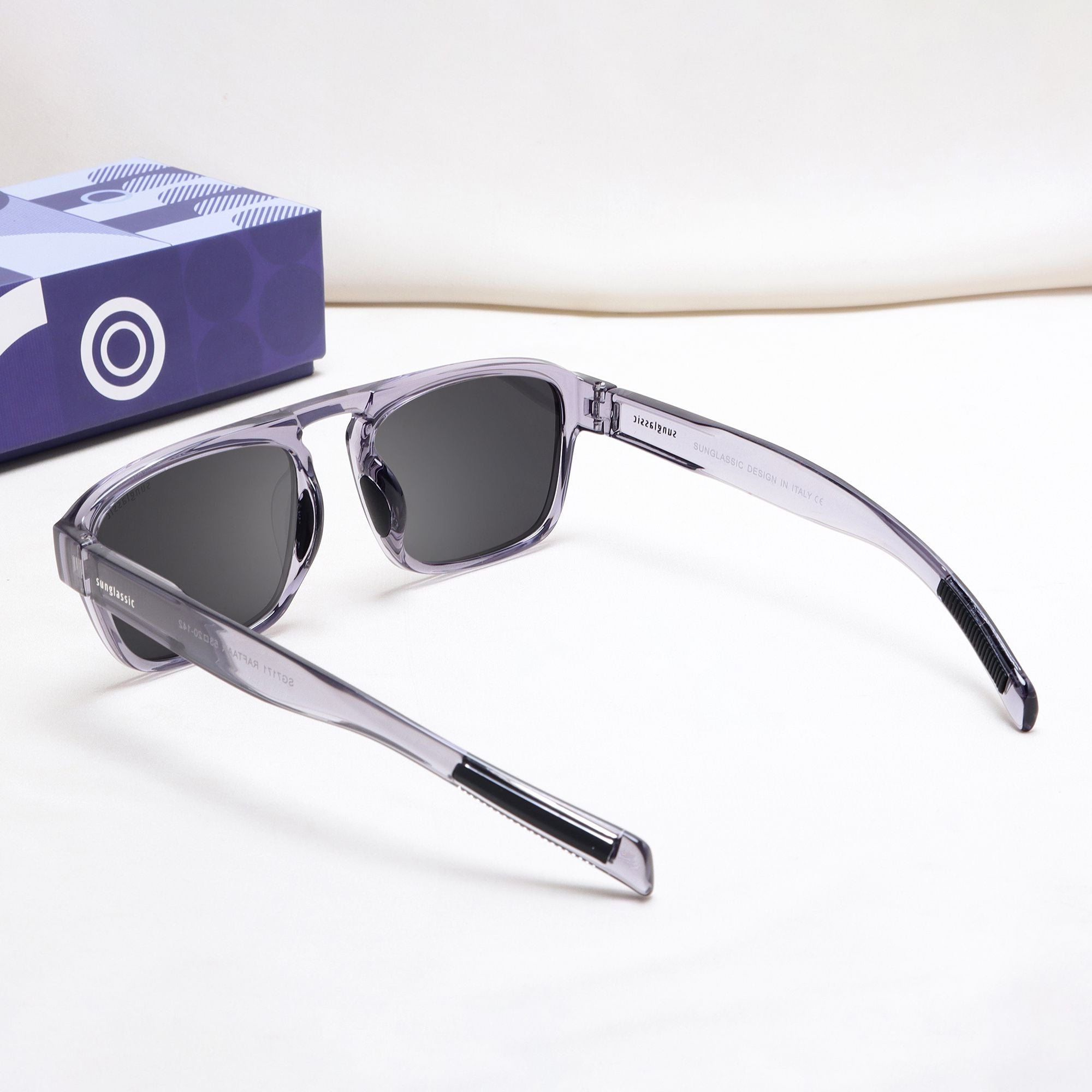 Raftaar Grey Black Square Sunglasses | UV400 Polarized