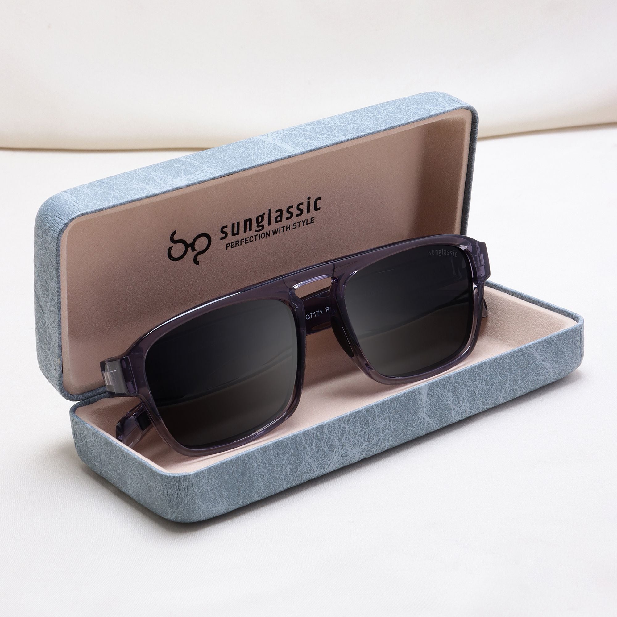 Raftaar Grey Black Square Sunglasses | UV400 Polarized