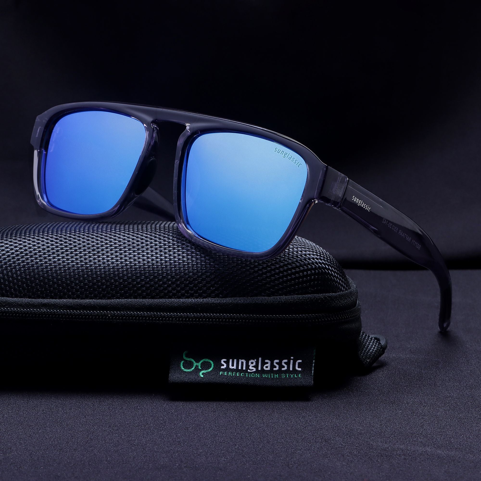 Raftaar Grey Blue Mercury Square Sunglasses | UV400 Polarized