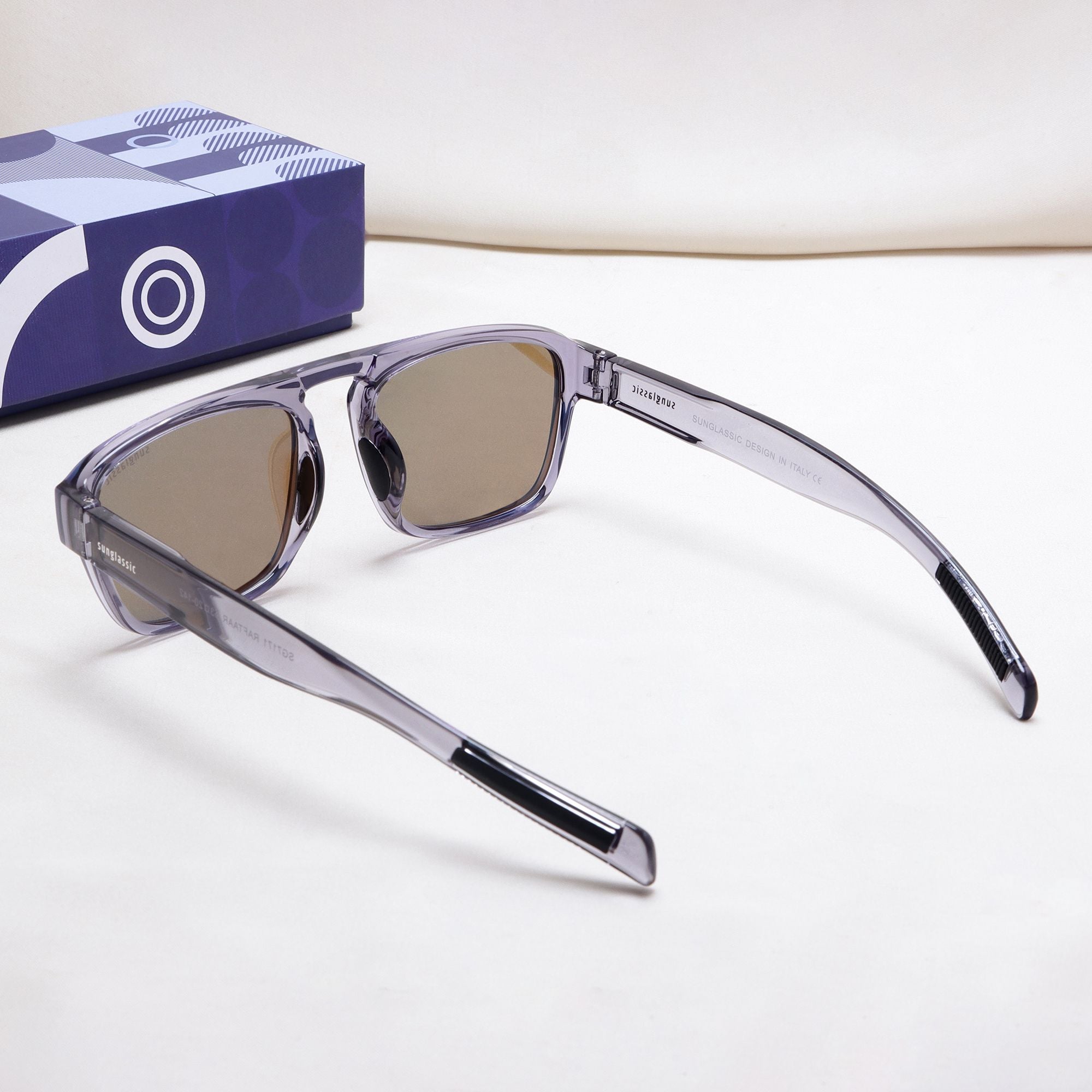 Raftaar Grey Blue Mercury Square Sunglasses | UV400 Polarized