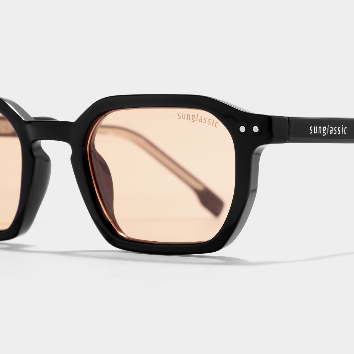 Roman Black Orange Rectangle Sunglasses | UV400