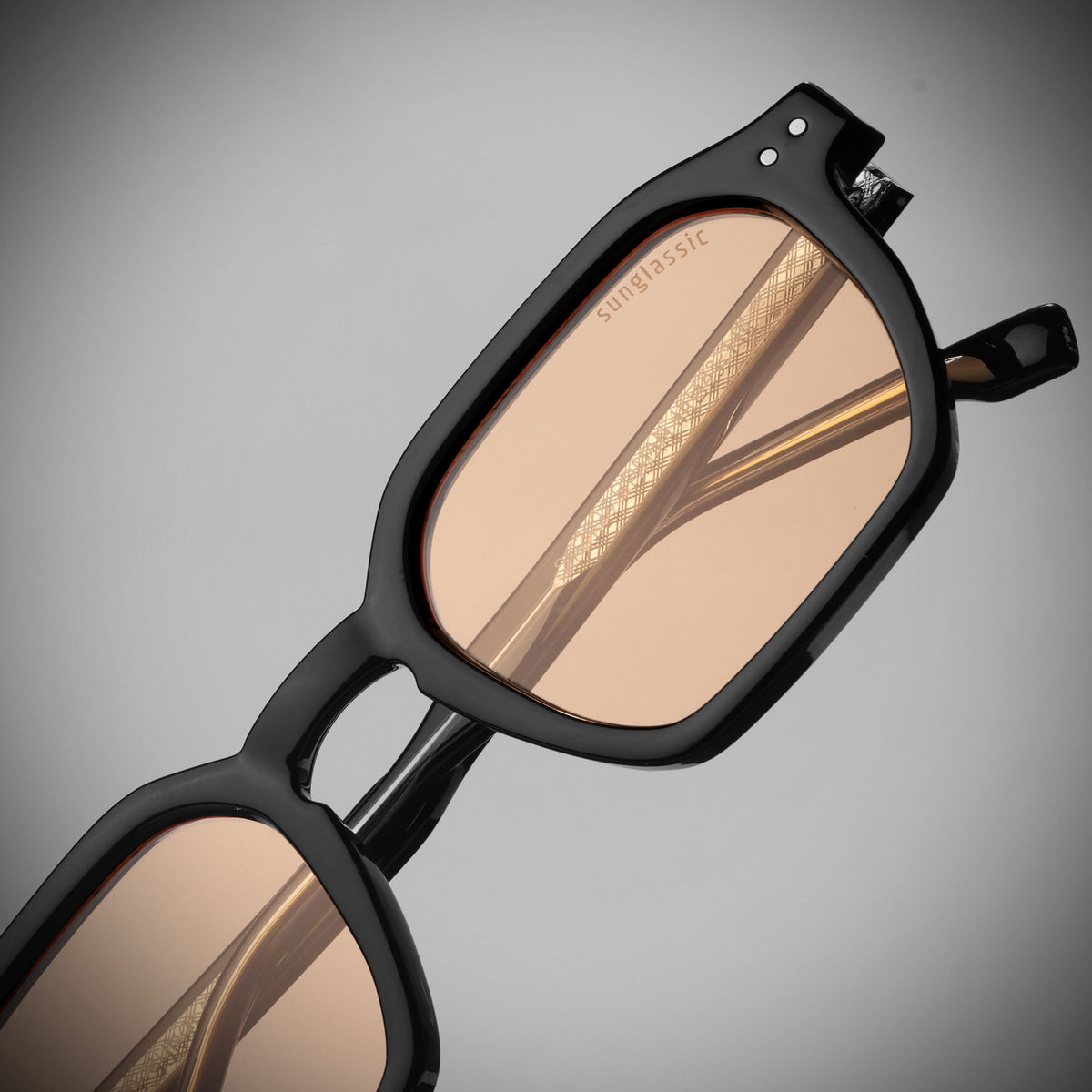 Roman Black Orange Rectangle Sunglasses | UV400