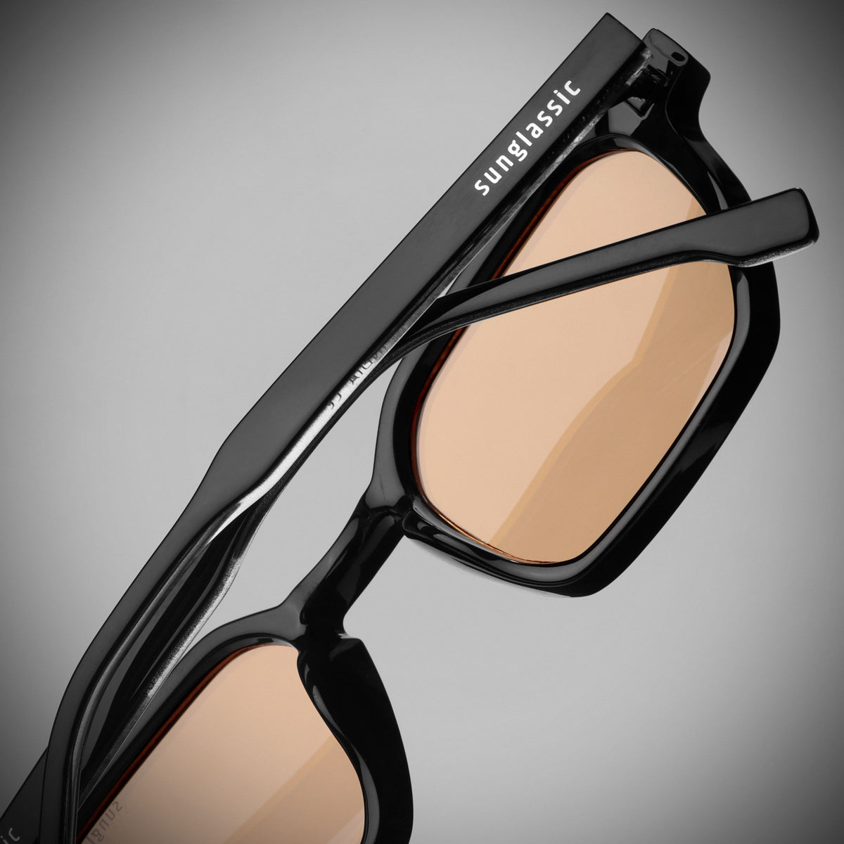 Roman Black Orange Rectangle Sunglasses | UV400