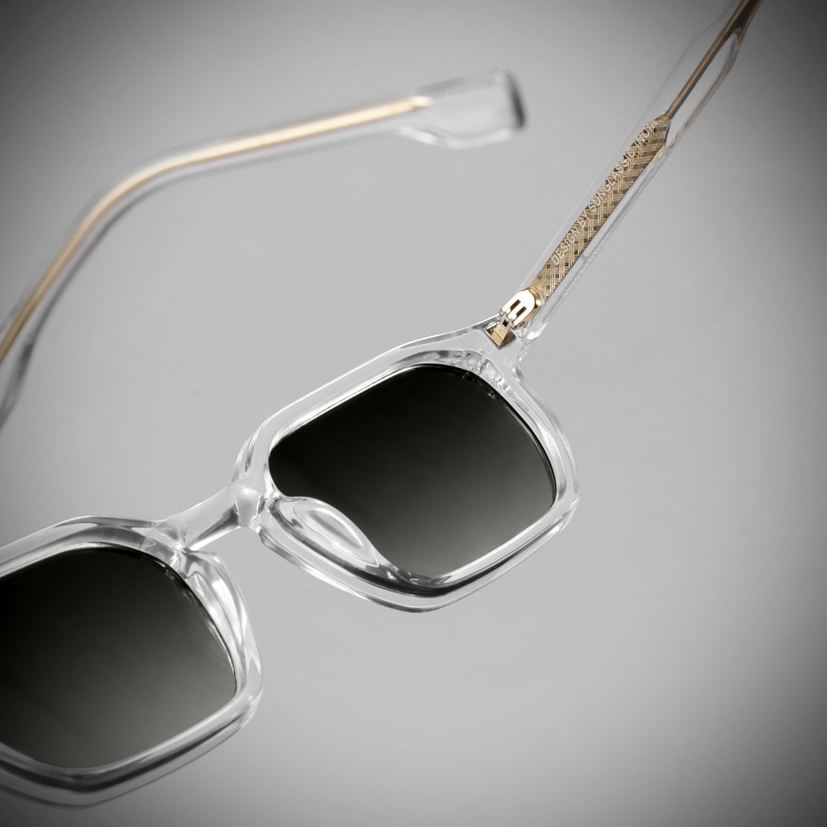 Roman Clear Green Gradient Rectangle Sunglasses