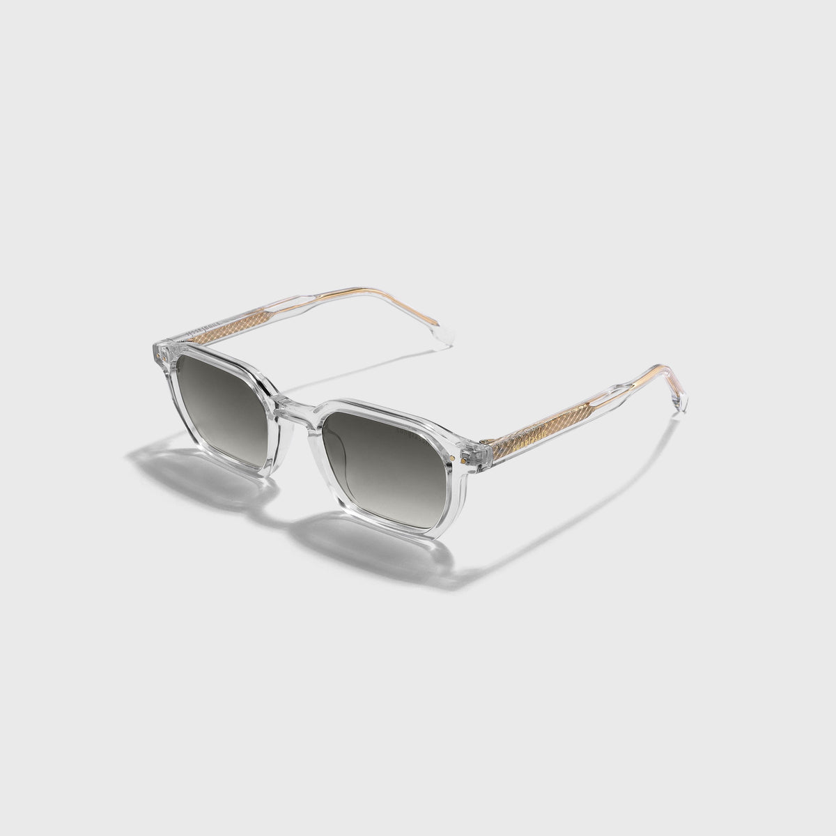 Roman Clear Green Gradient Rectangle Sunglasses