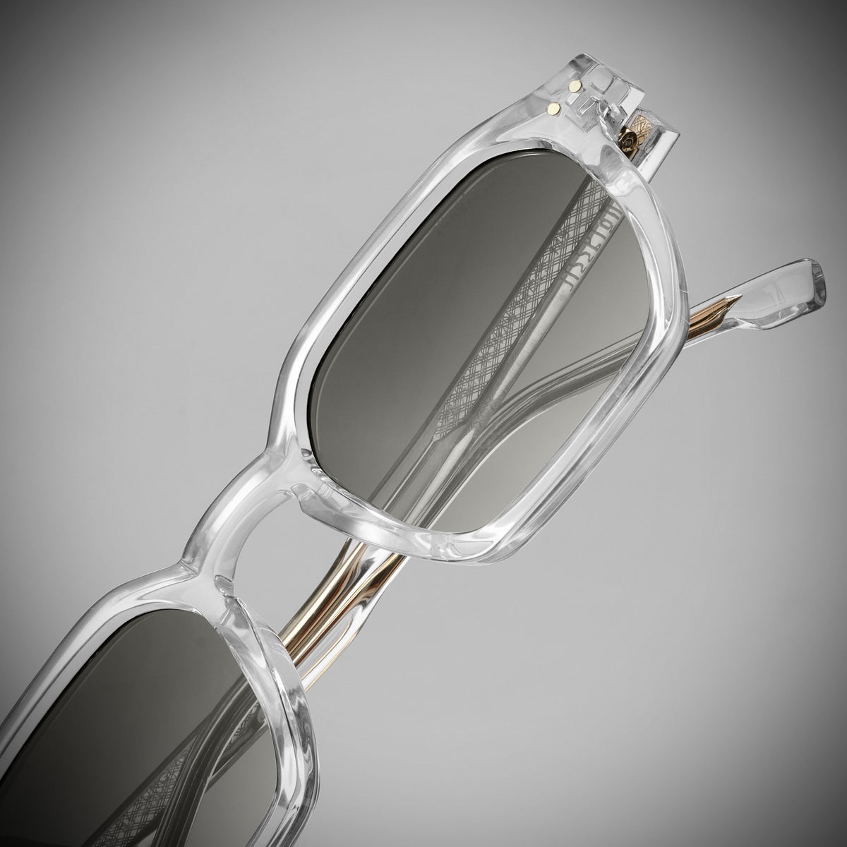 Roman Clear Green Gradient Rectangle Sunglasses